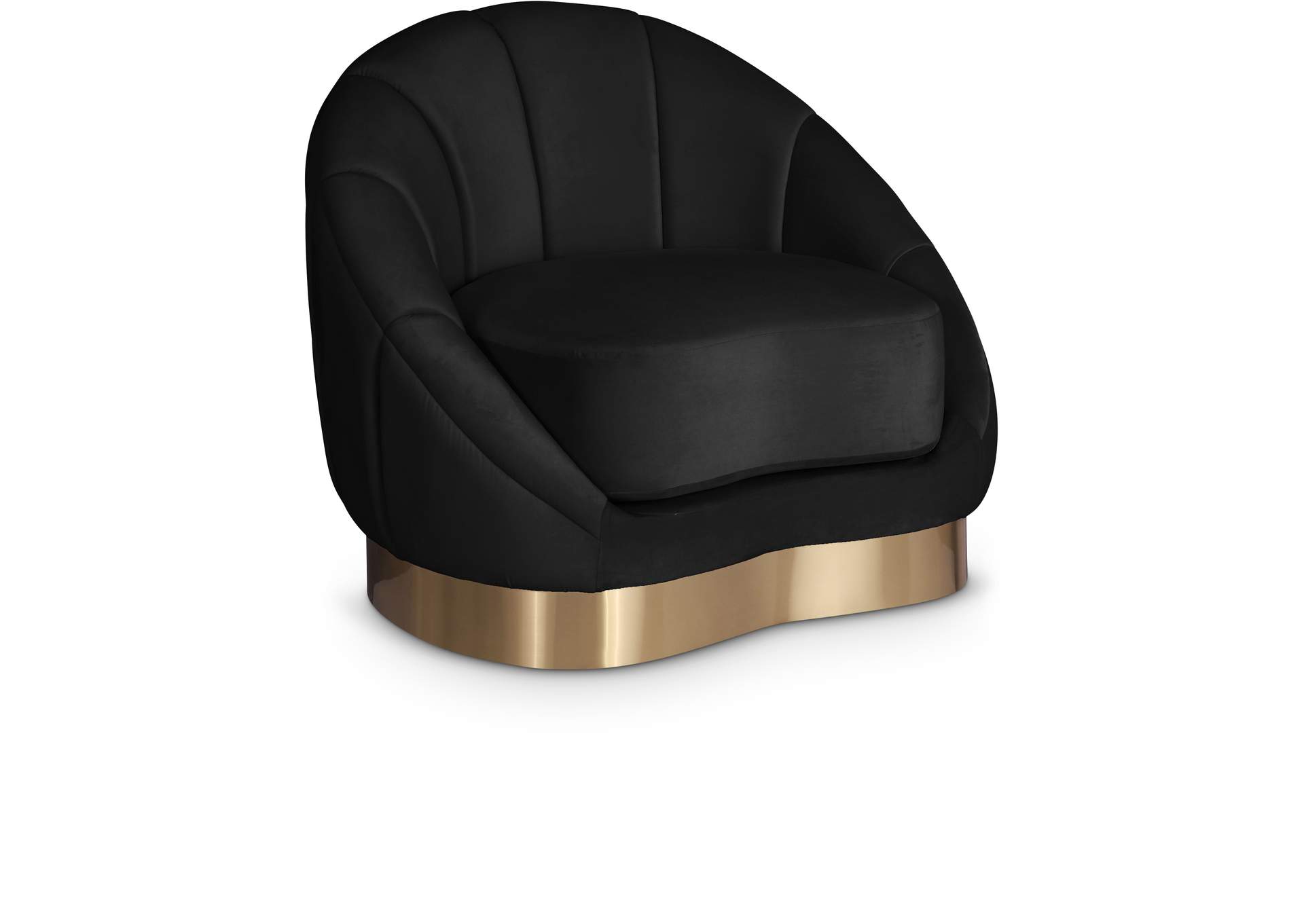 Shelly Black Velvet Chair,Meridian Furniture