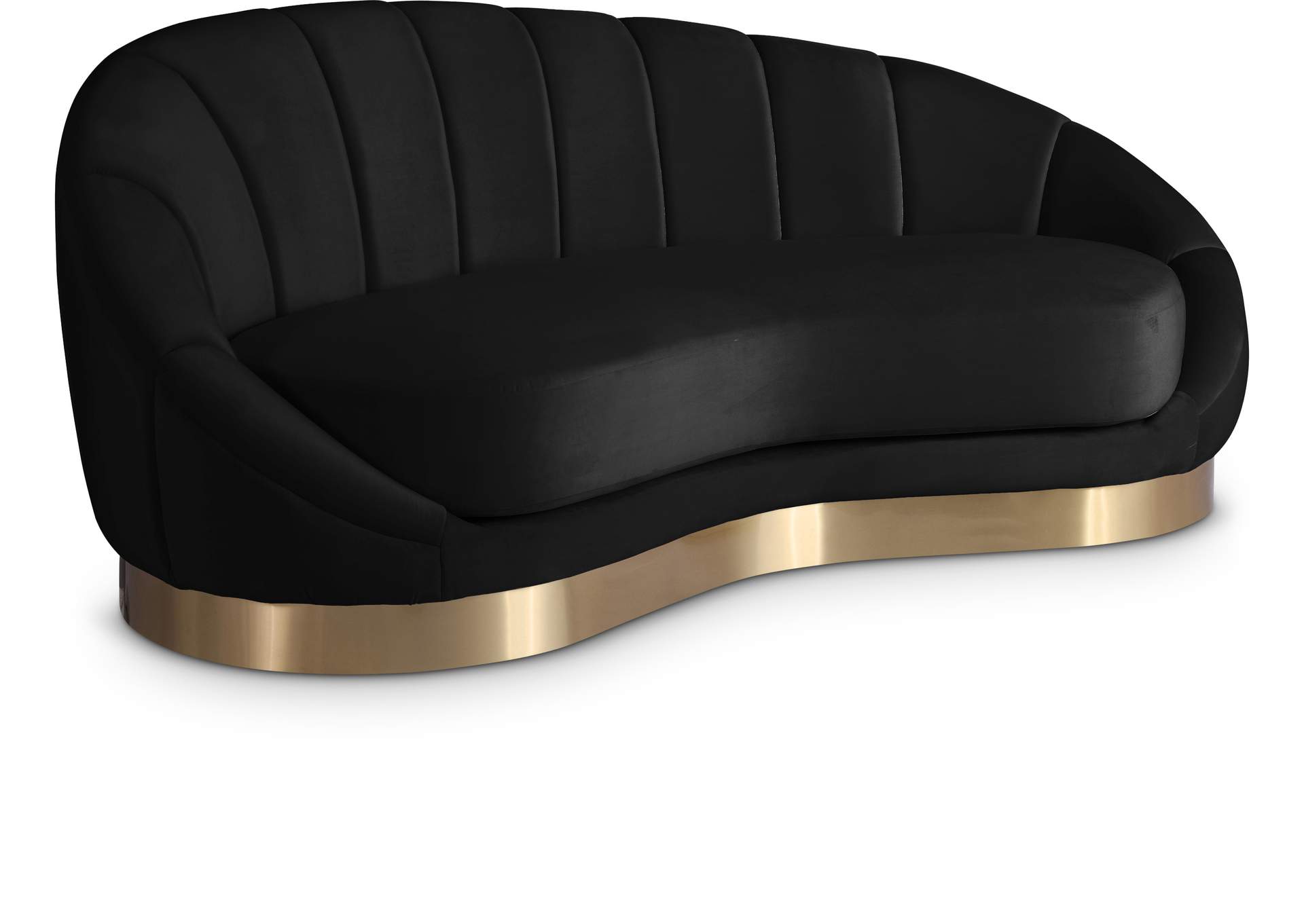 Shelly Black Velvet Chaise,Meridian Furniture