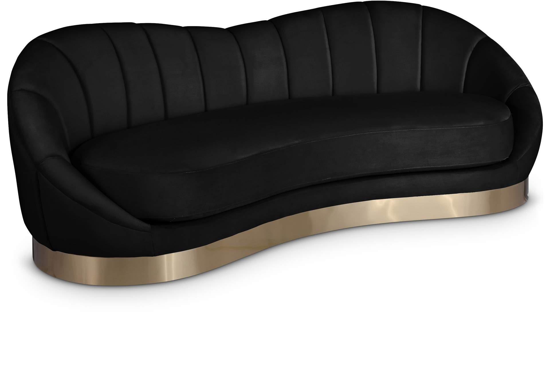 Shelly Black Velvet Sofa,Meridian Furniture