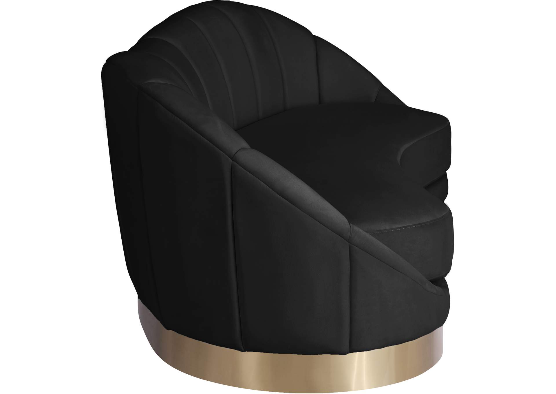 Shelly Black Velvet Sofa,Meridian Furniture