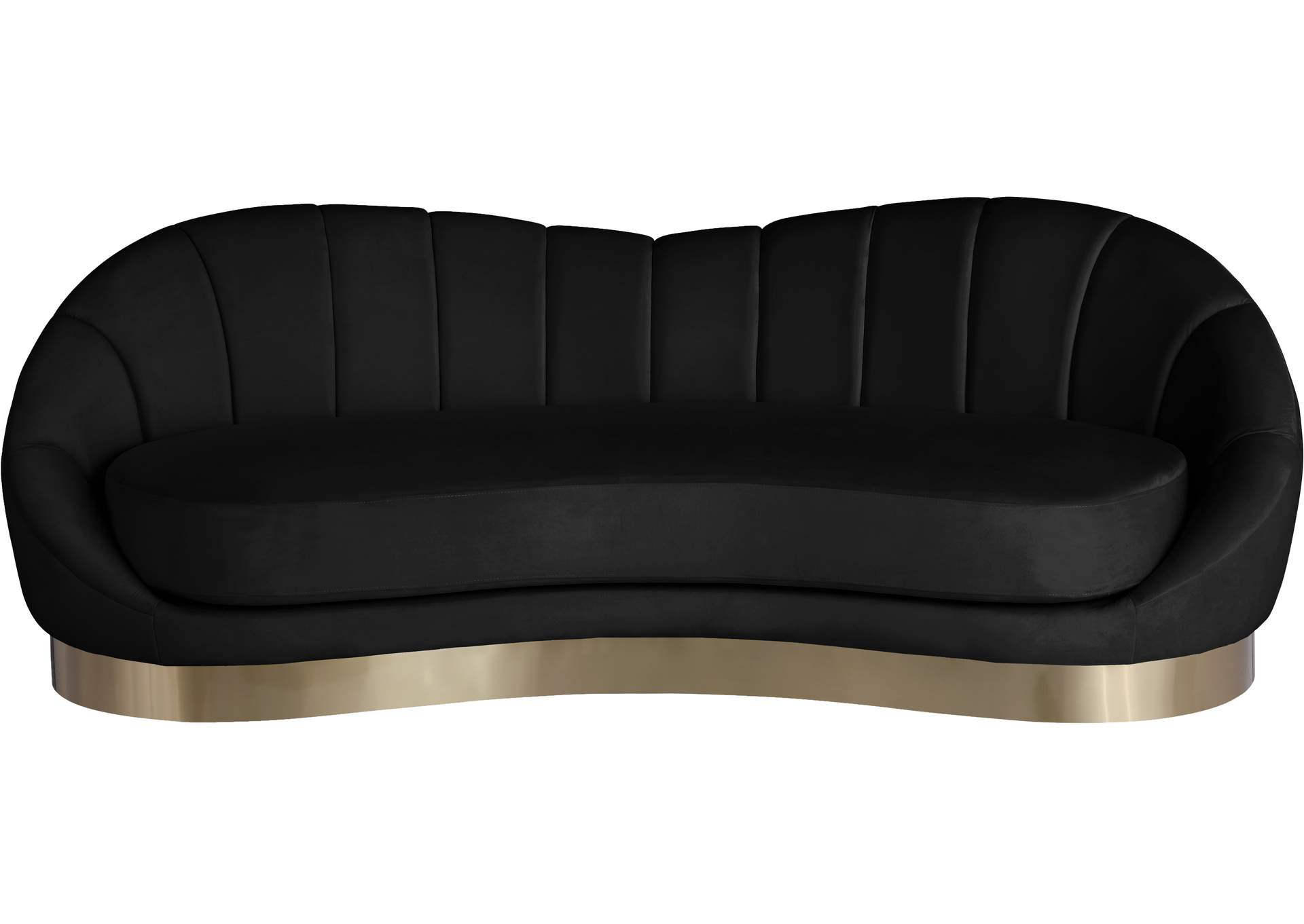 Shelly Black Velvet Sofa,Meridian Furniture