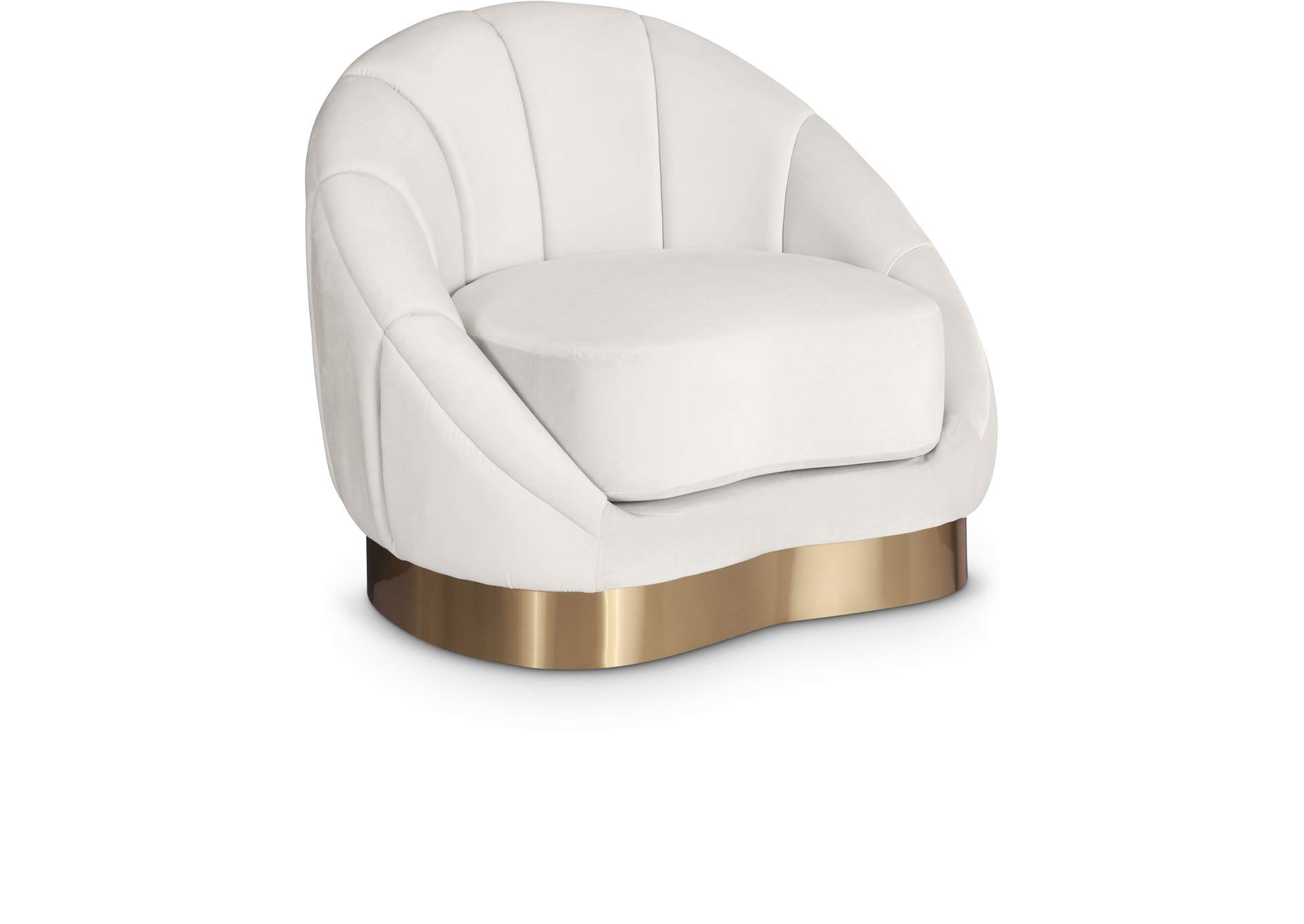 Shelly Cream Velvet Chair,Meridian Furniture