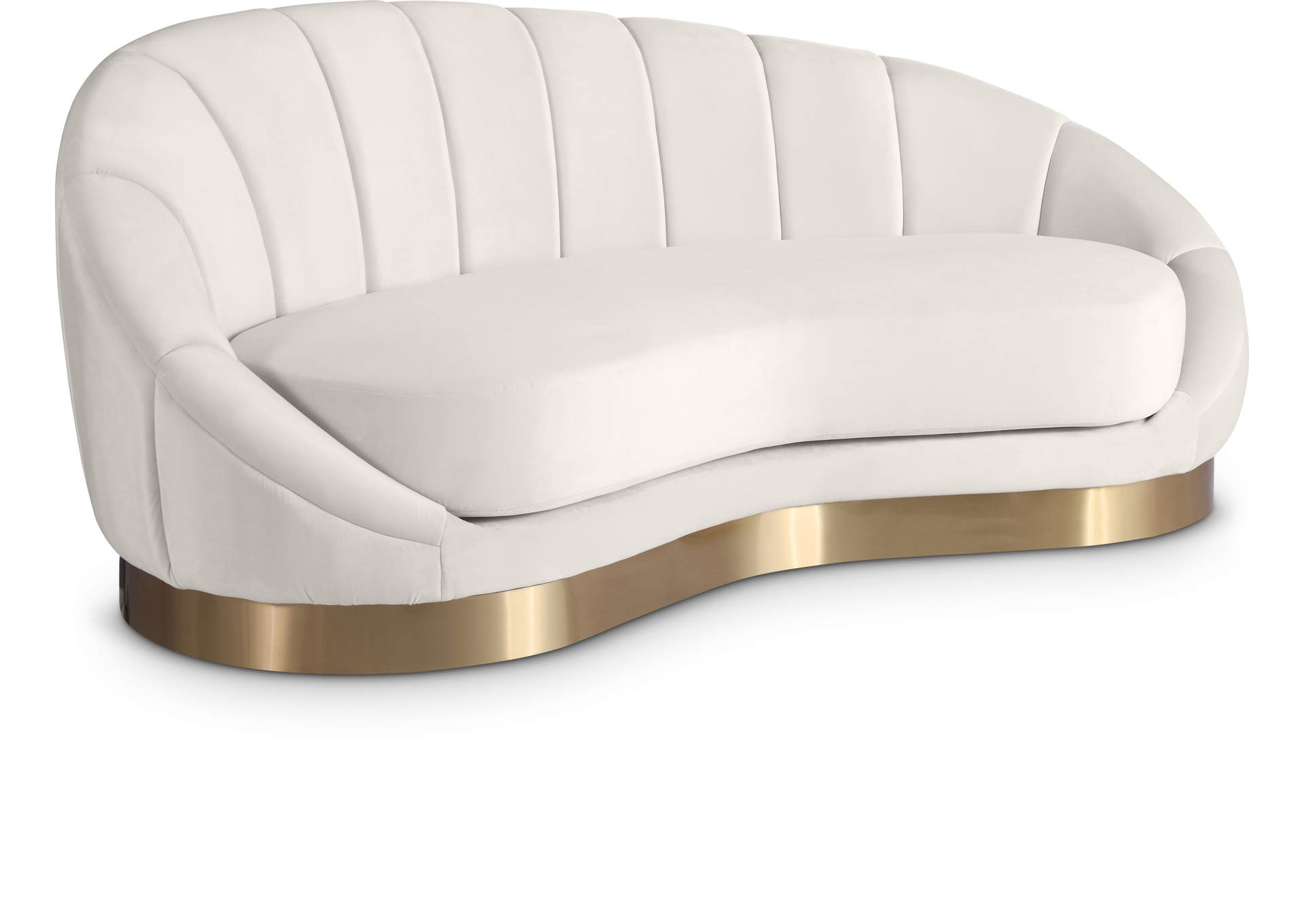 Shelly Cream Velvet Chaise,Meridian Furniture