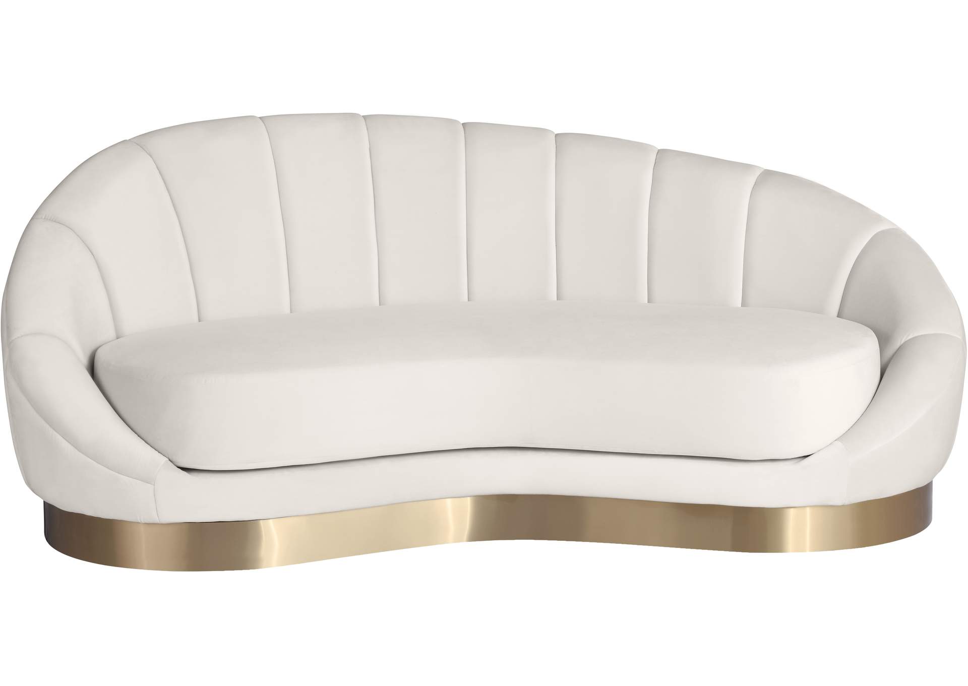 Shelly Cream Velvet Chaise,Meridian Furniture