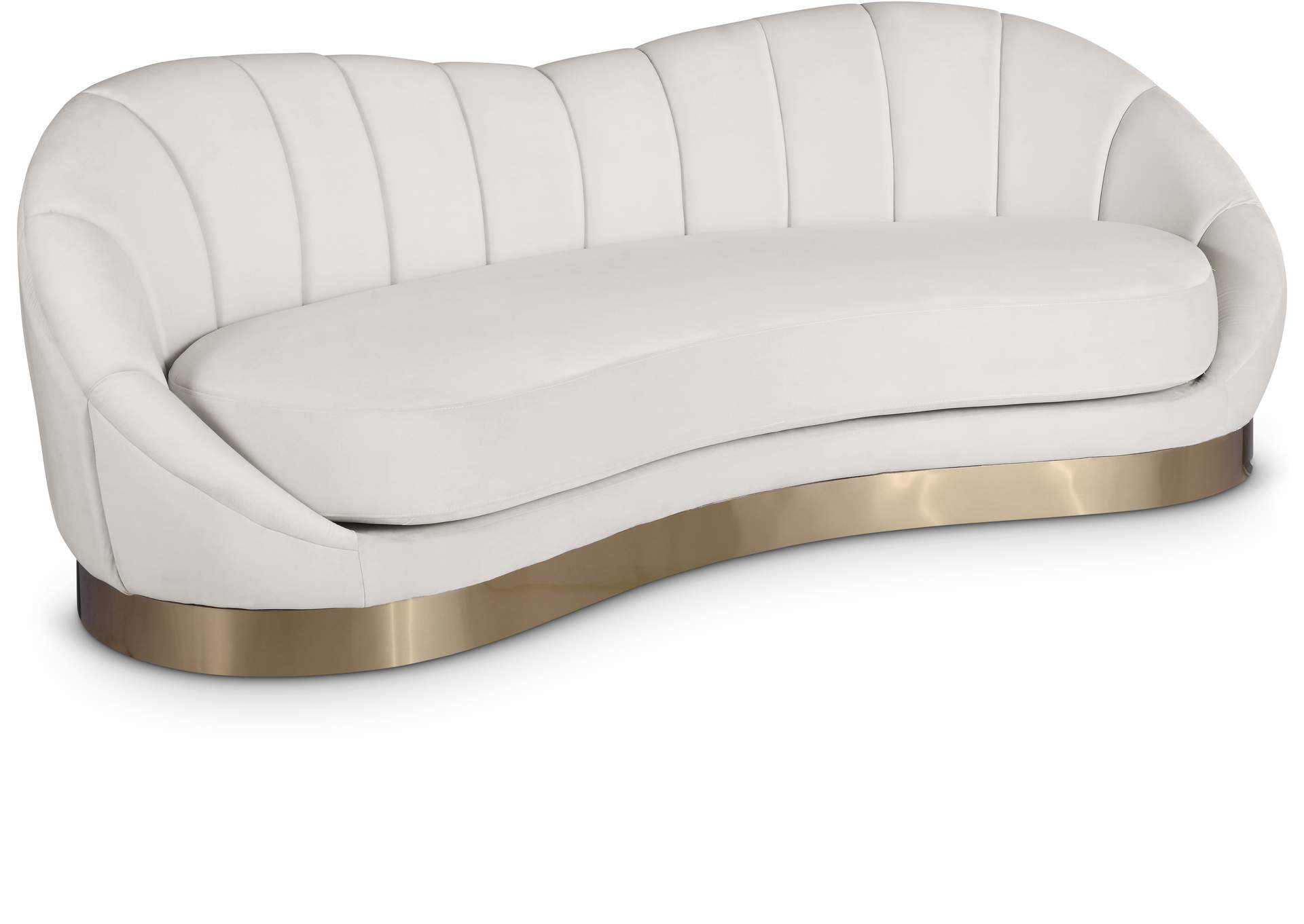 Shelly Cream Velvet Sofa,Meridian Furniture