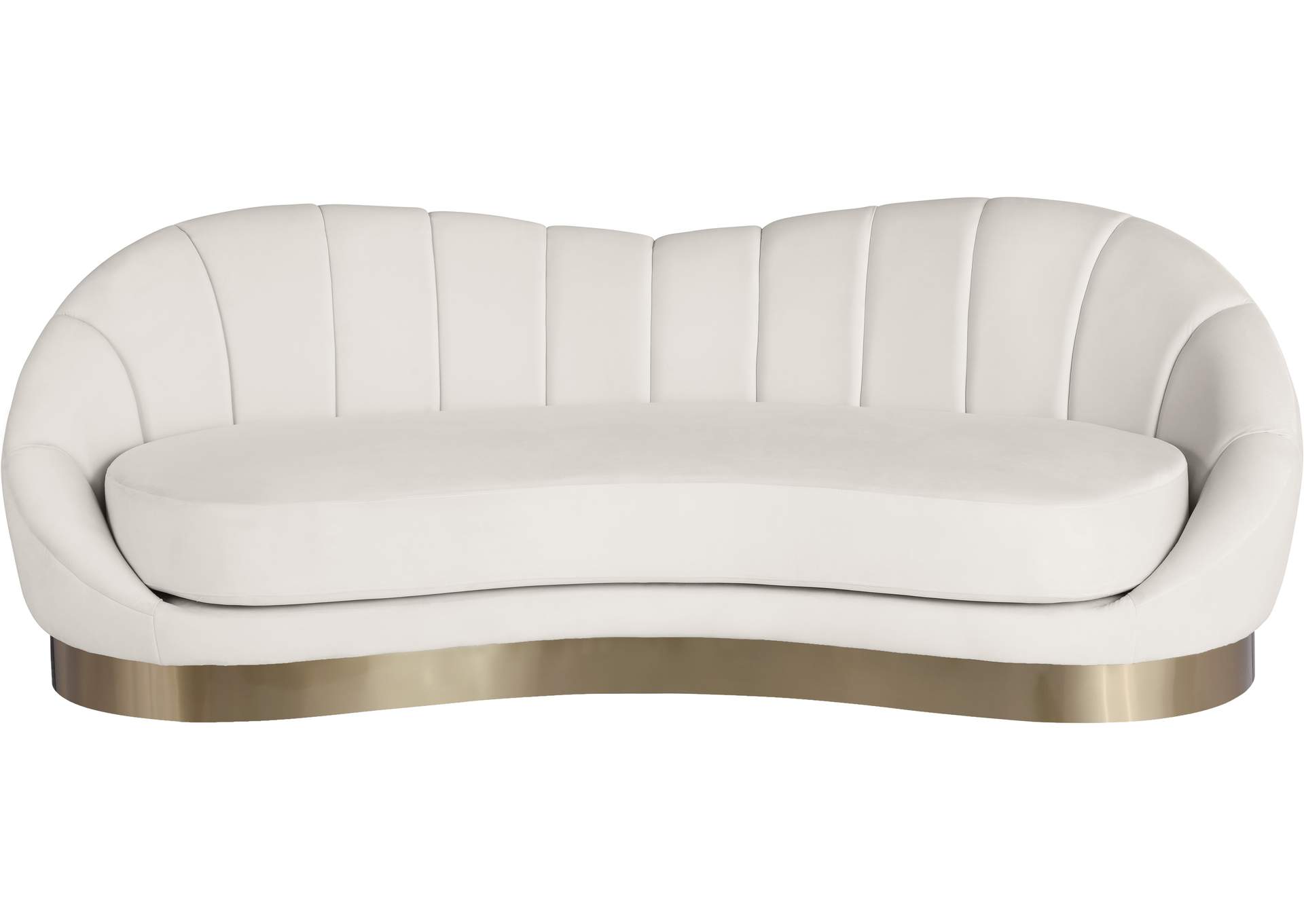 Shelly Cream Velvet Sofa,Meridian Furniture