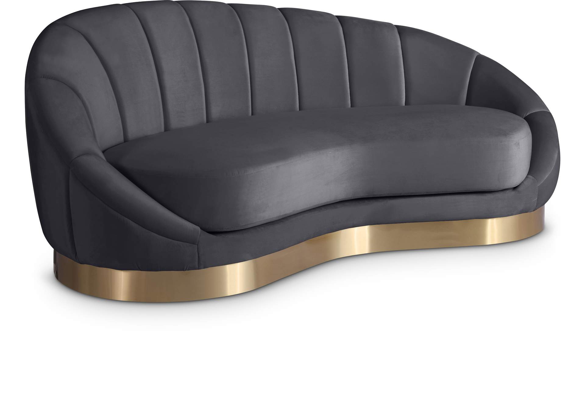 Shelly Grey Velvet Chaise,Meridian Furniture