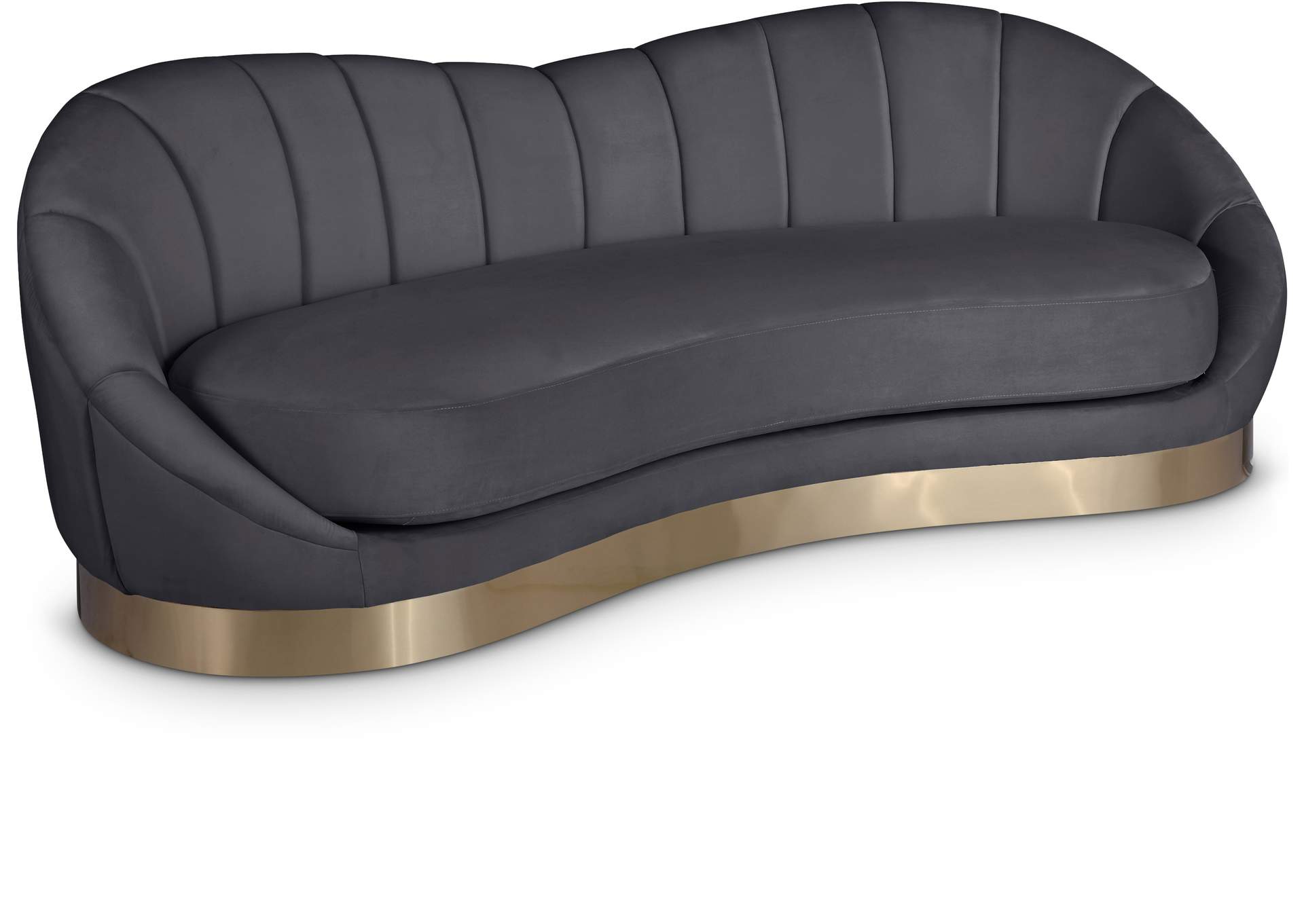 Shelly Grey Velvet Sofa,Meridian Furniture