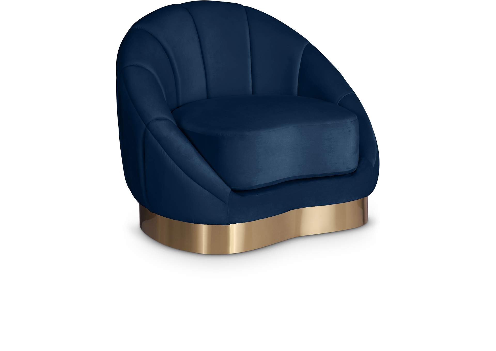 Shelly Navy Velvet Chair,Meridian Furniture