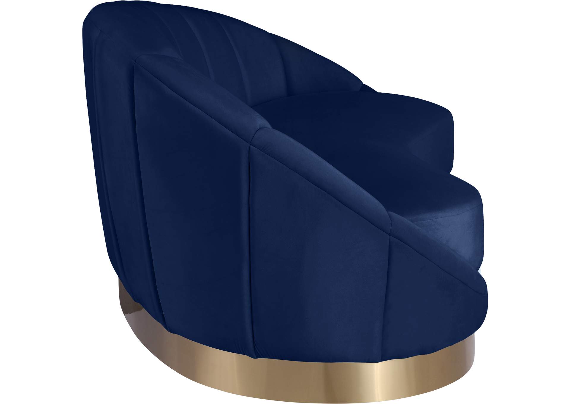 Shelly Navy Velvet Chaise,Meridian Furniture