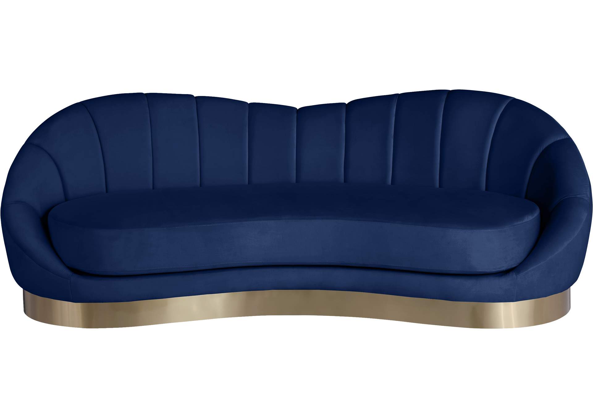 Shelly Navy Velvet Sofa,Meridian Furniture