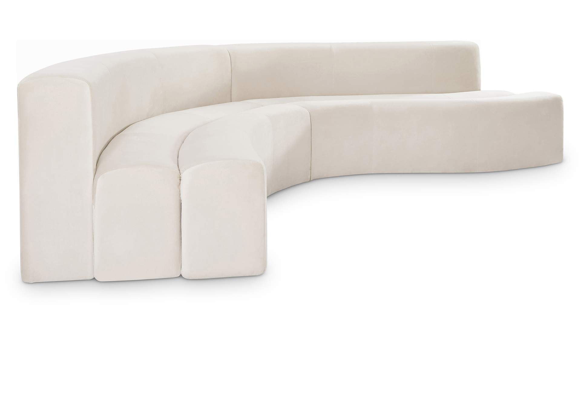 Curl Cream Velvet 2 Piece Sectional,Meridian Furniture