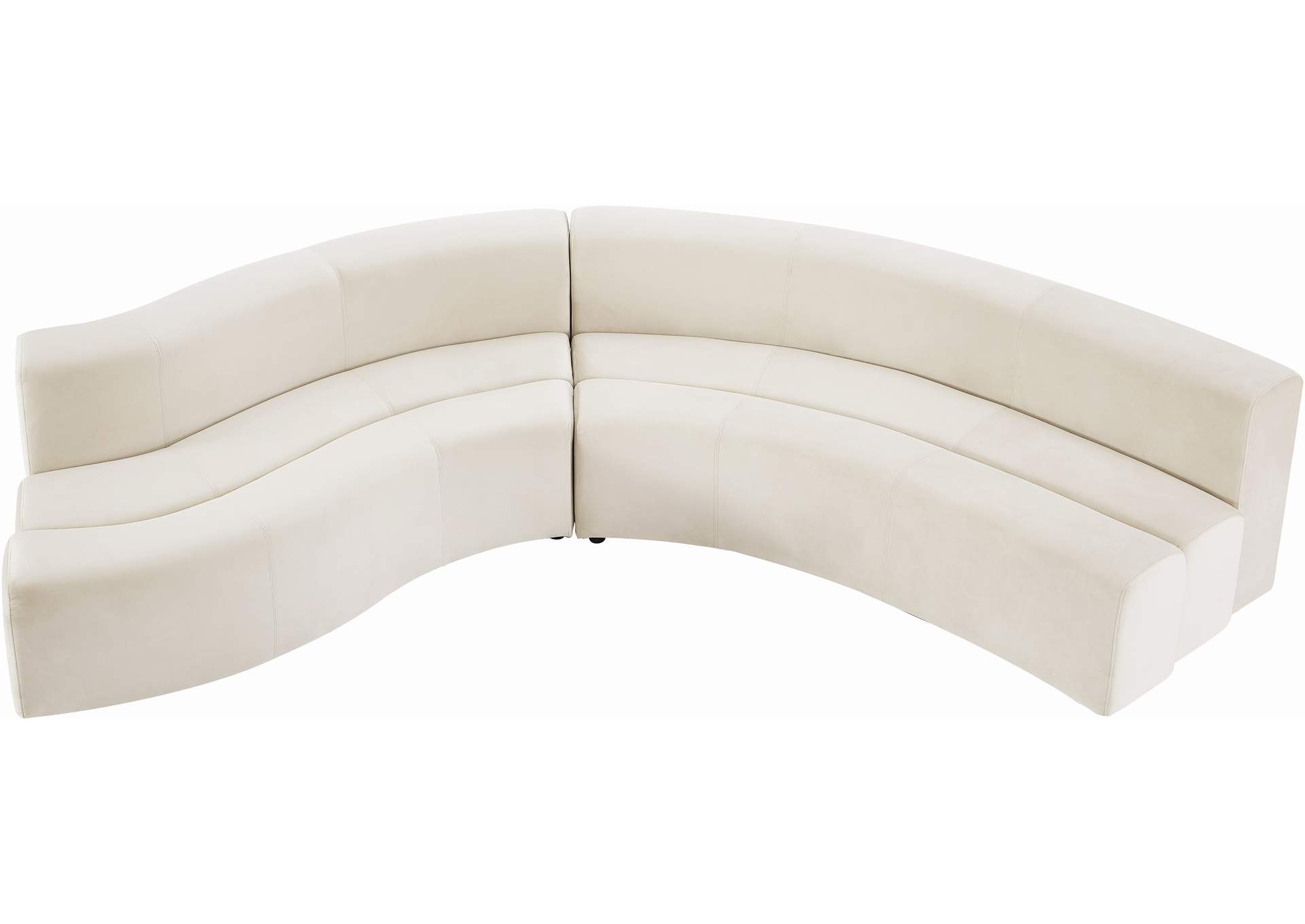 Curl Cream Velvet 2 Piece Sectional,Meridian Furniture