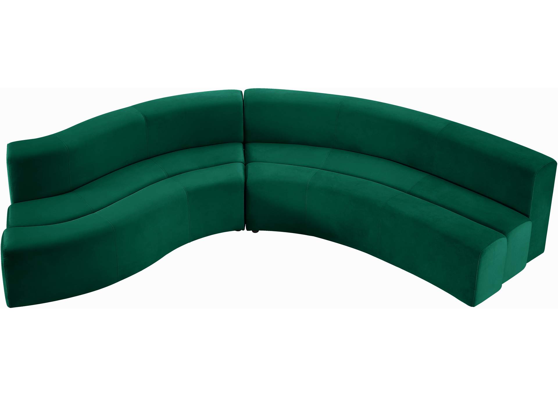 Curl Green Velvet 2 Piece Sectional,Meridian Furniture