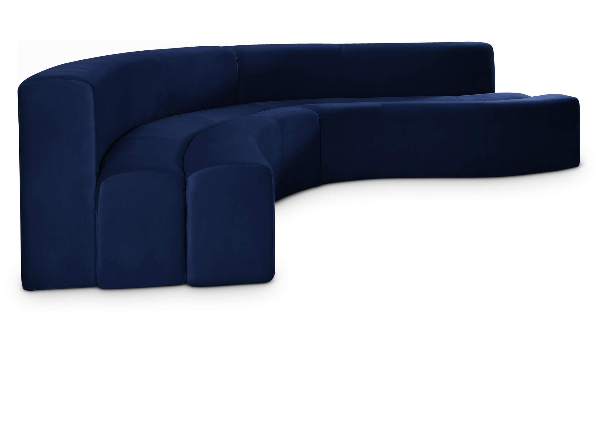 Curl Navy Velvet 2 Piece Sectional,Meridian Furniture