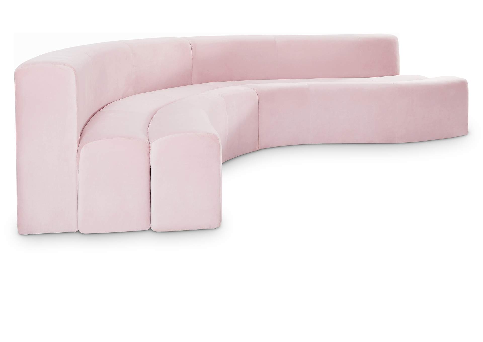 Curl Pink Velvet 2 Piece Sectional,Meridian Furniture