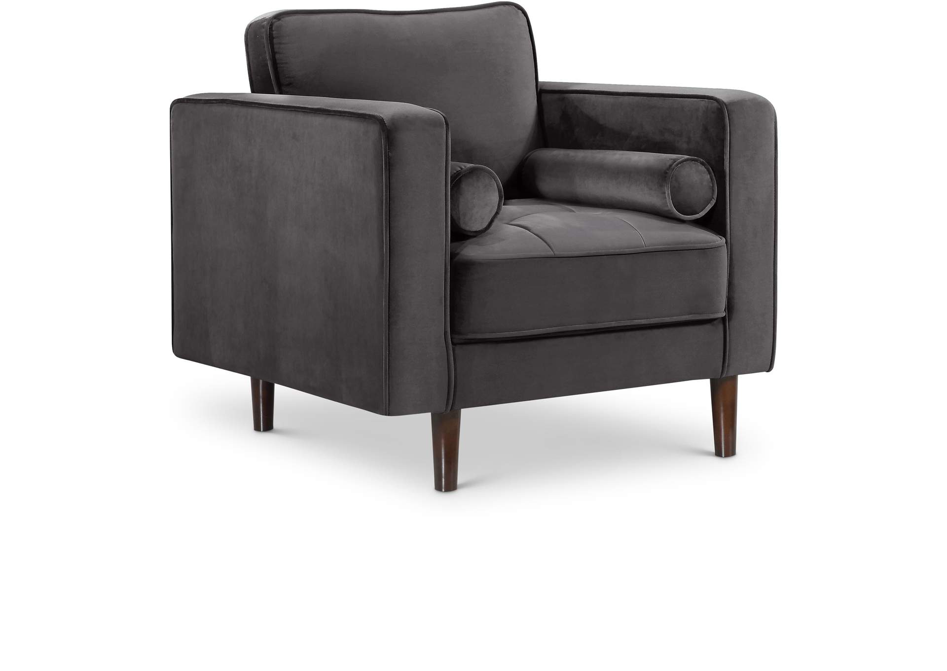 Emily Grey Velvet Chair,Meridian Furniture