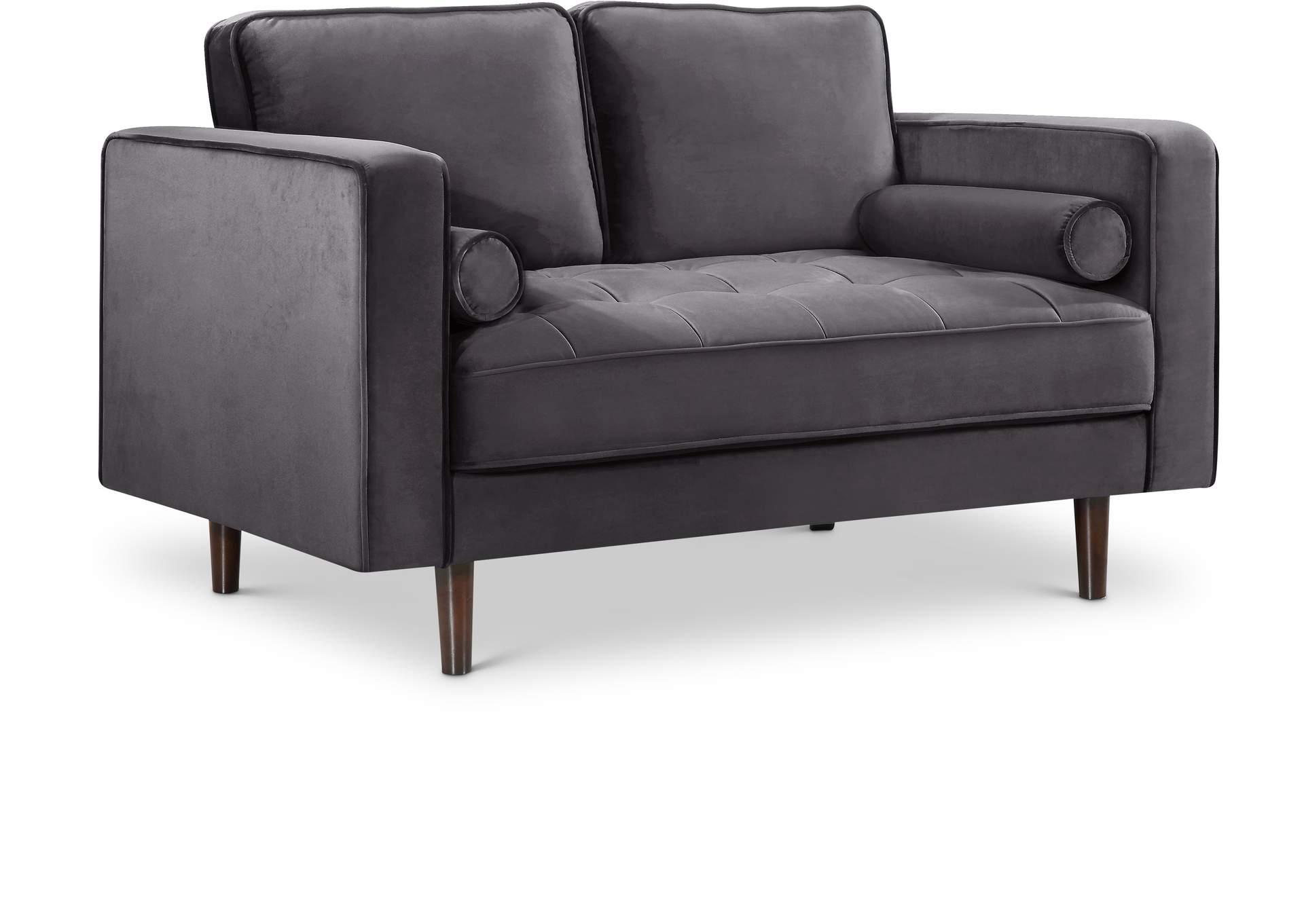 Emily Grey Velvet Loveseat,Meridian Furniture