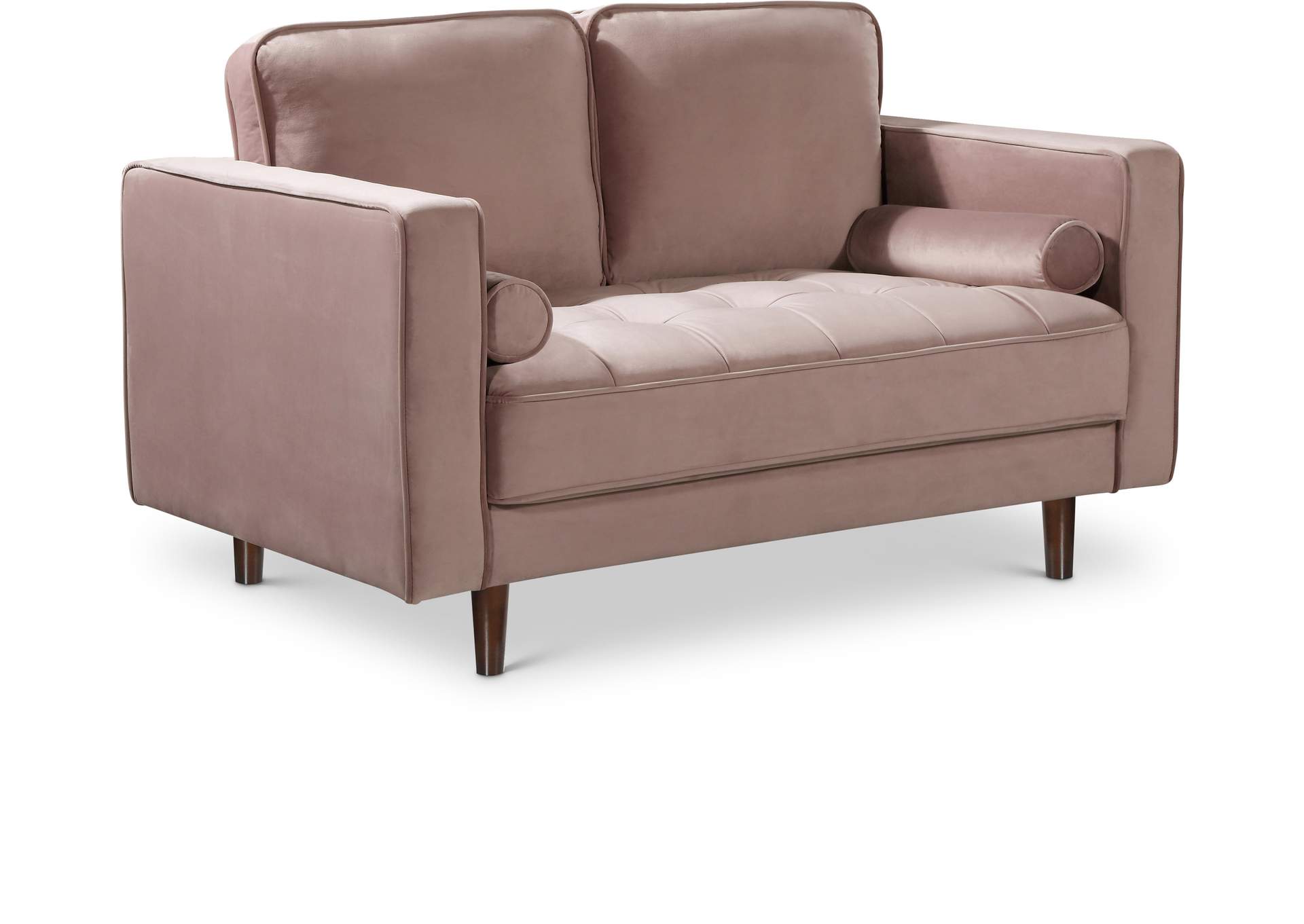 Emily Pink Velvet Loveseat,Meridian Furniture