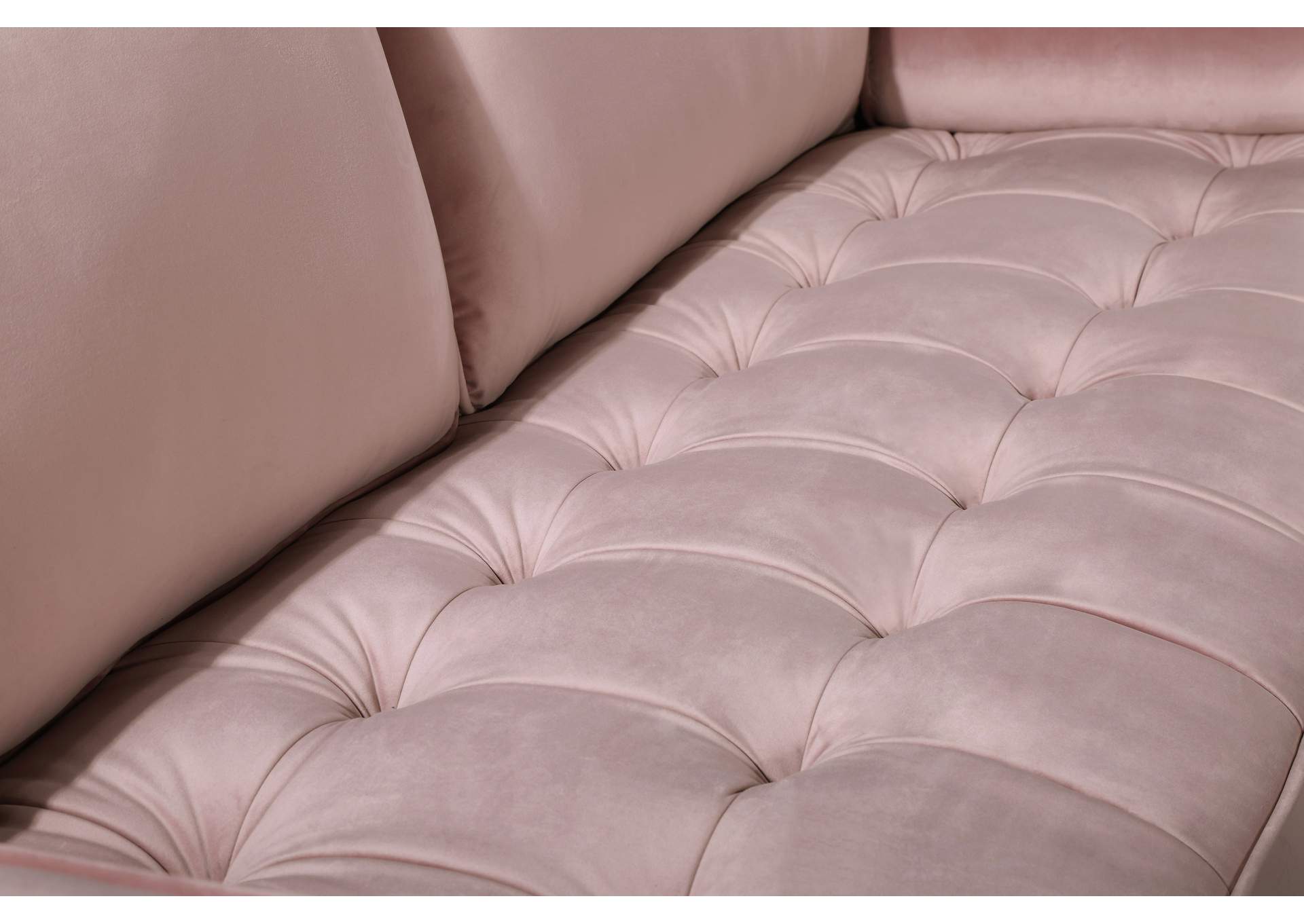 Emily Pink Velvet Loveseat,Meridian Furniture