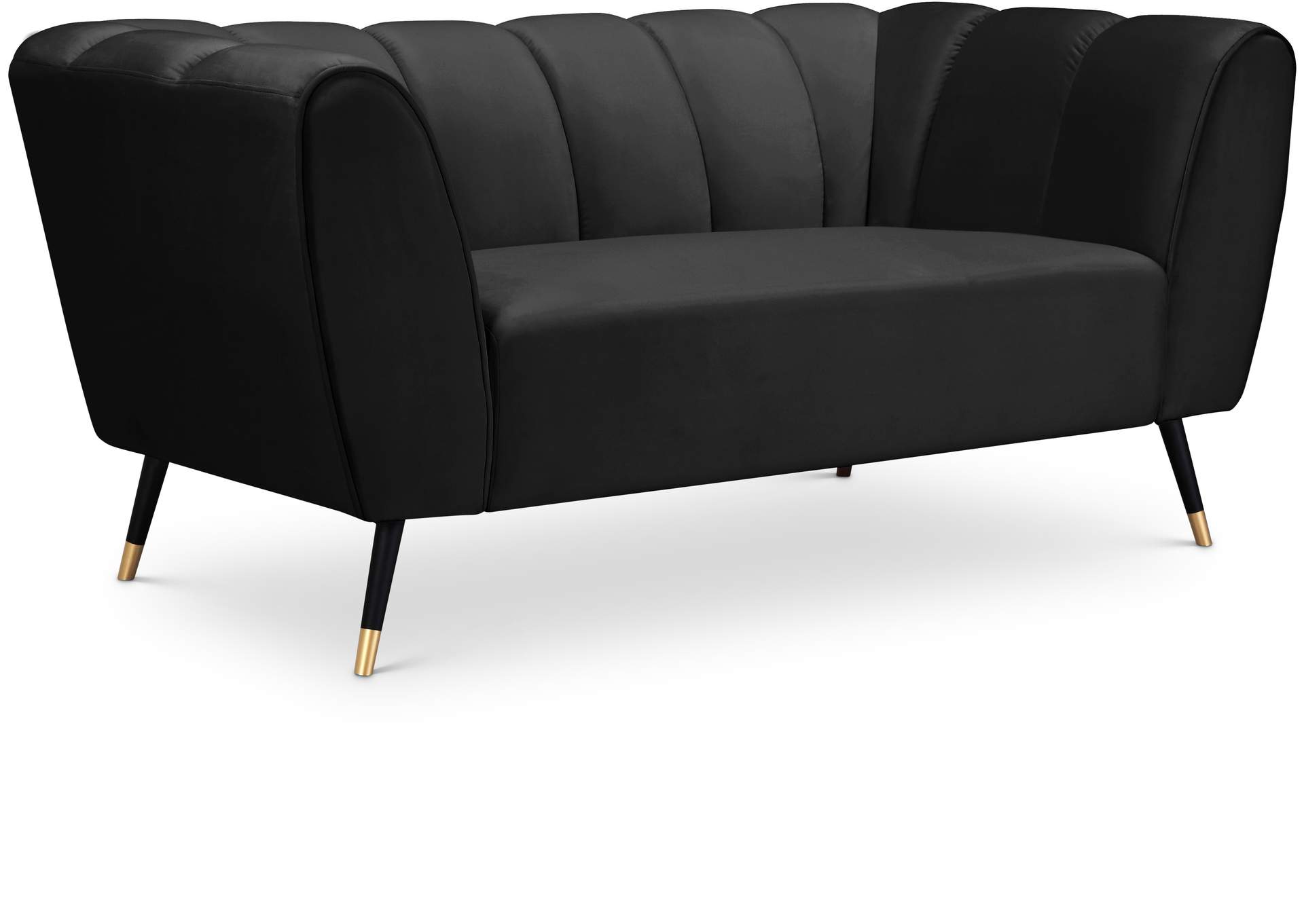 Beaumont Black Velvet Loveseat,Meridian Furniture