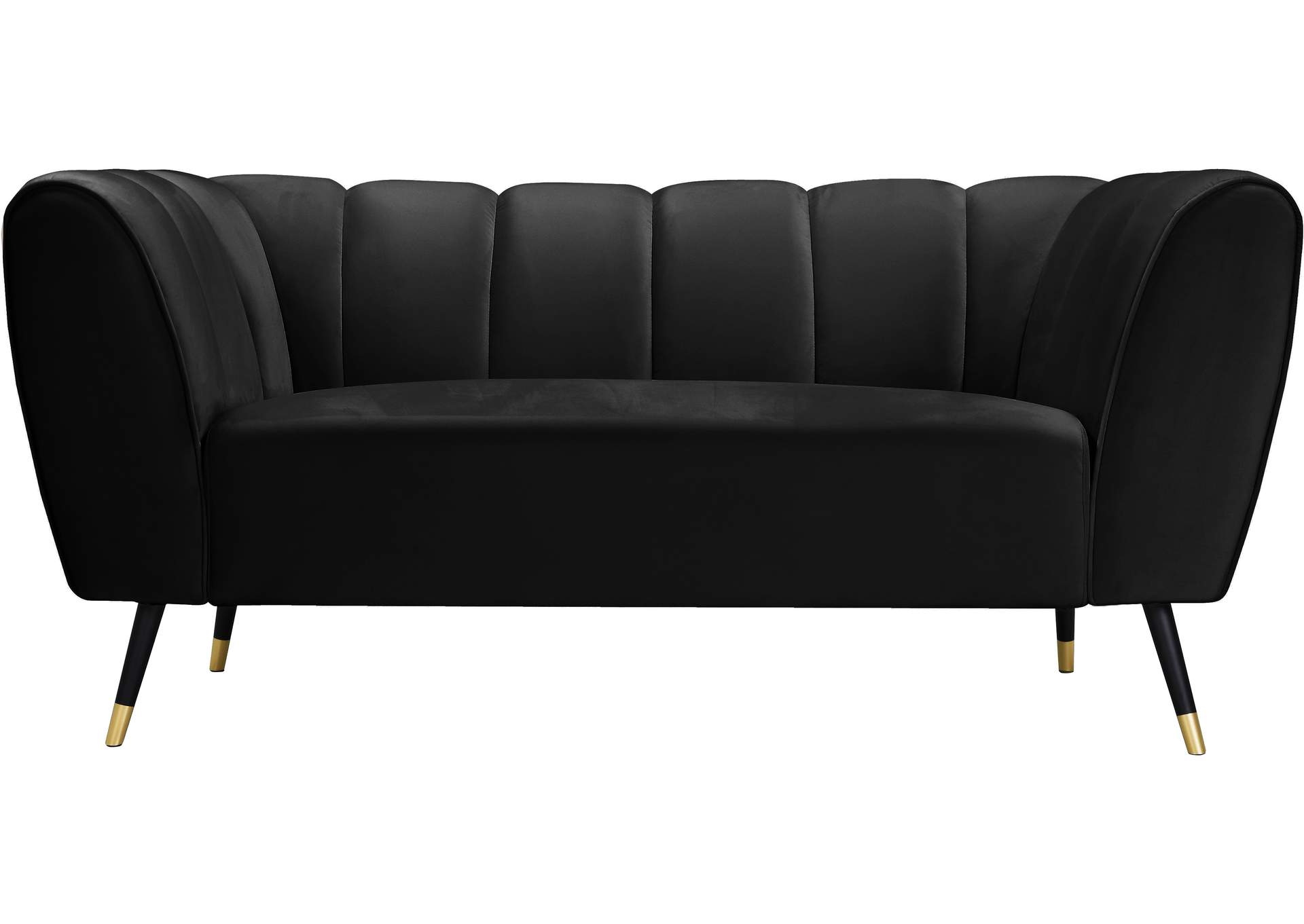 Beaumont Black Velvet Loveseat,Meridian Furniture