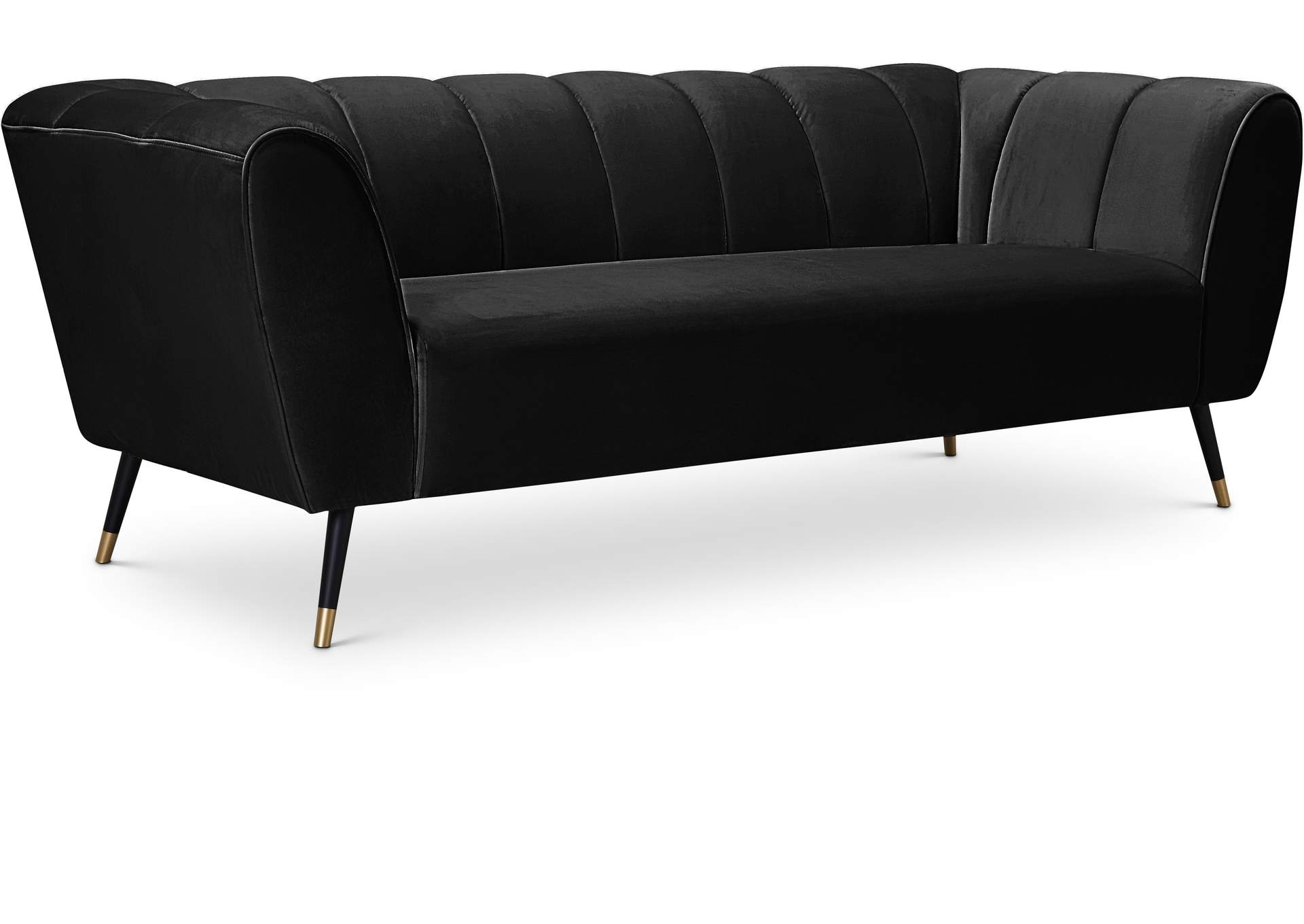 Beaumont Black Velvet Sofa,Meridian Furniture