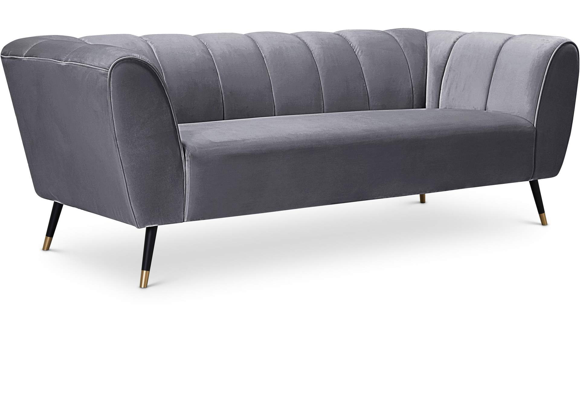 Beaumont Grey Velvet Sofa,Meridian Furniture