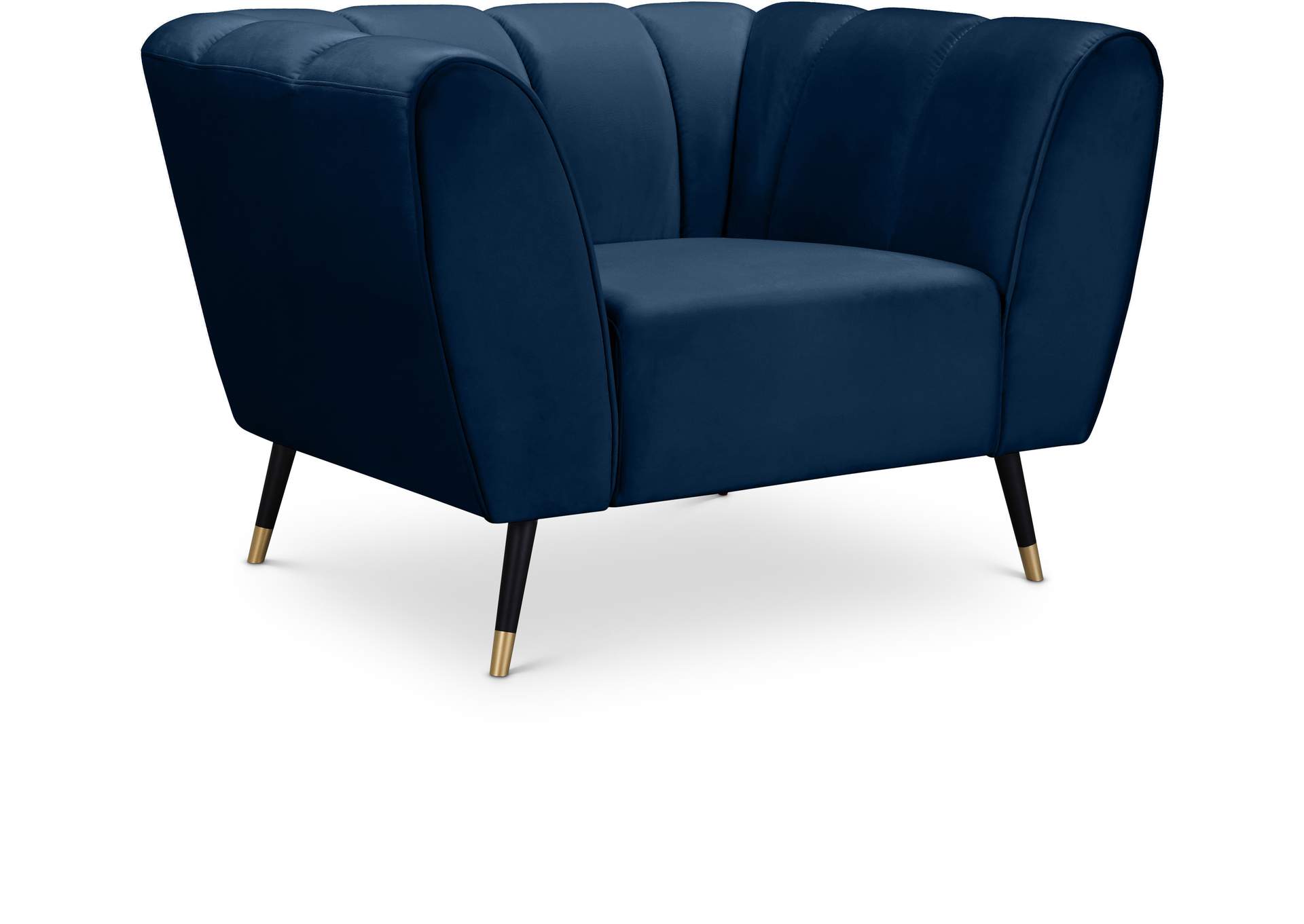 Beaumont Navy Velvet Chair,Meridian Furniture