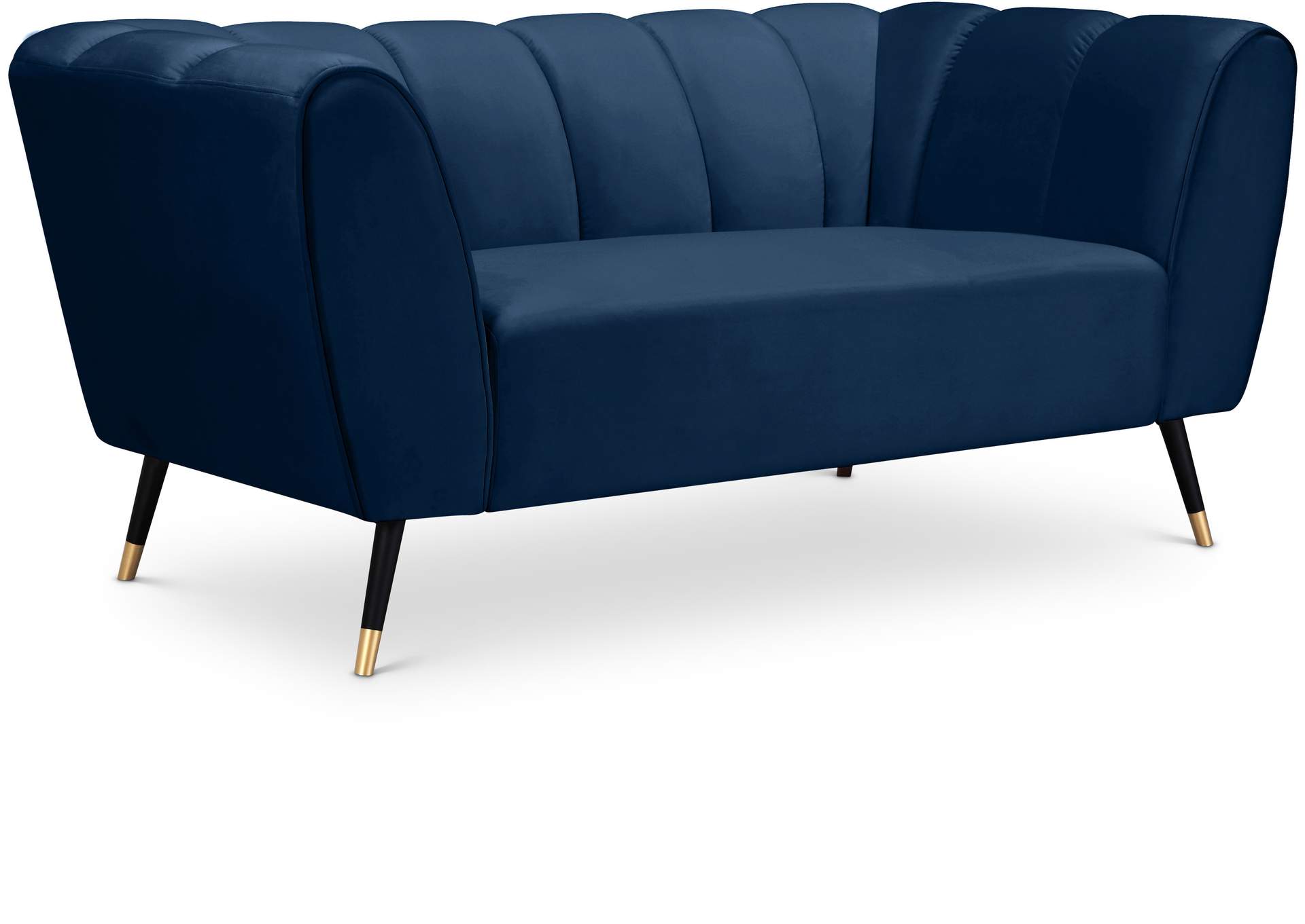 Beaumont Navy Velvet Loveseat,Meridian Furniture