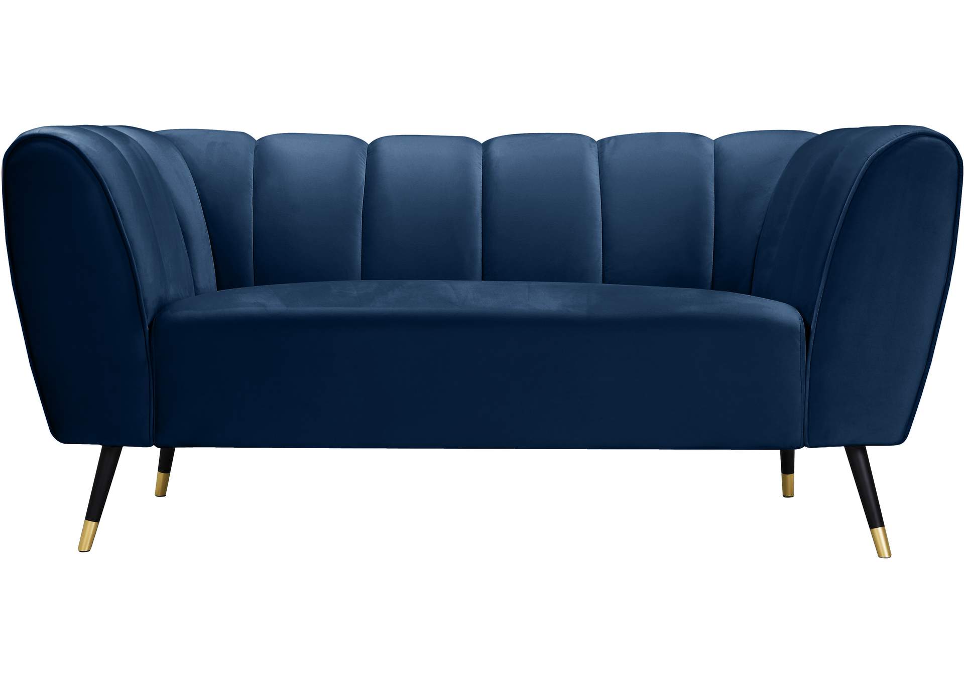 Beaumont Navy Velvet Loveseat,Meridian Furniture