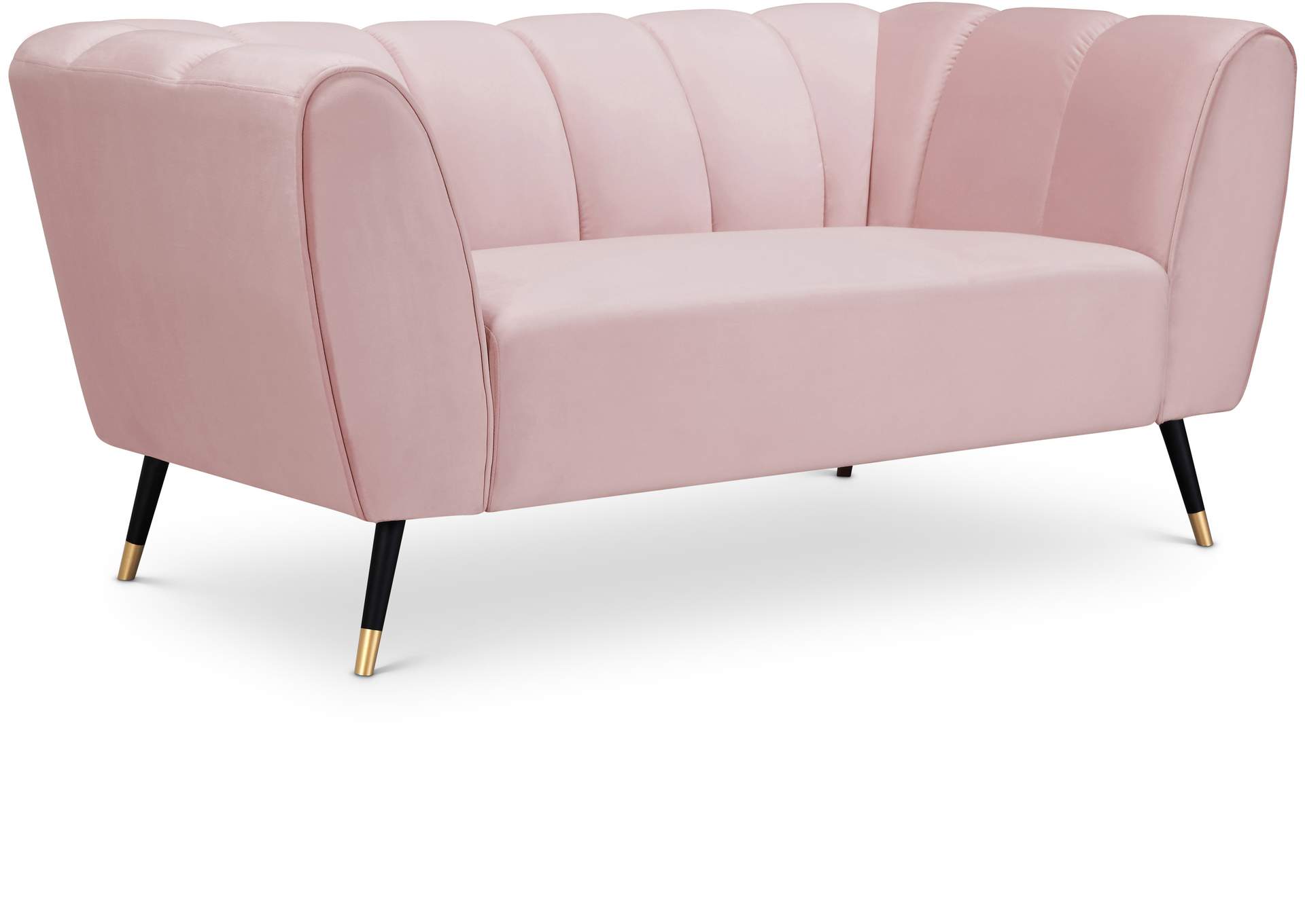 Beaumont Pink Velvet Loveseat,Meridian Furniture