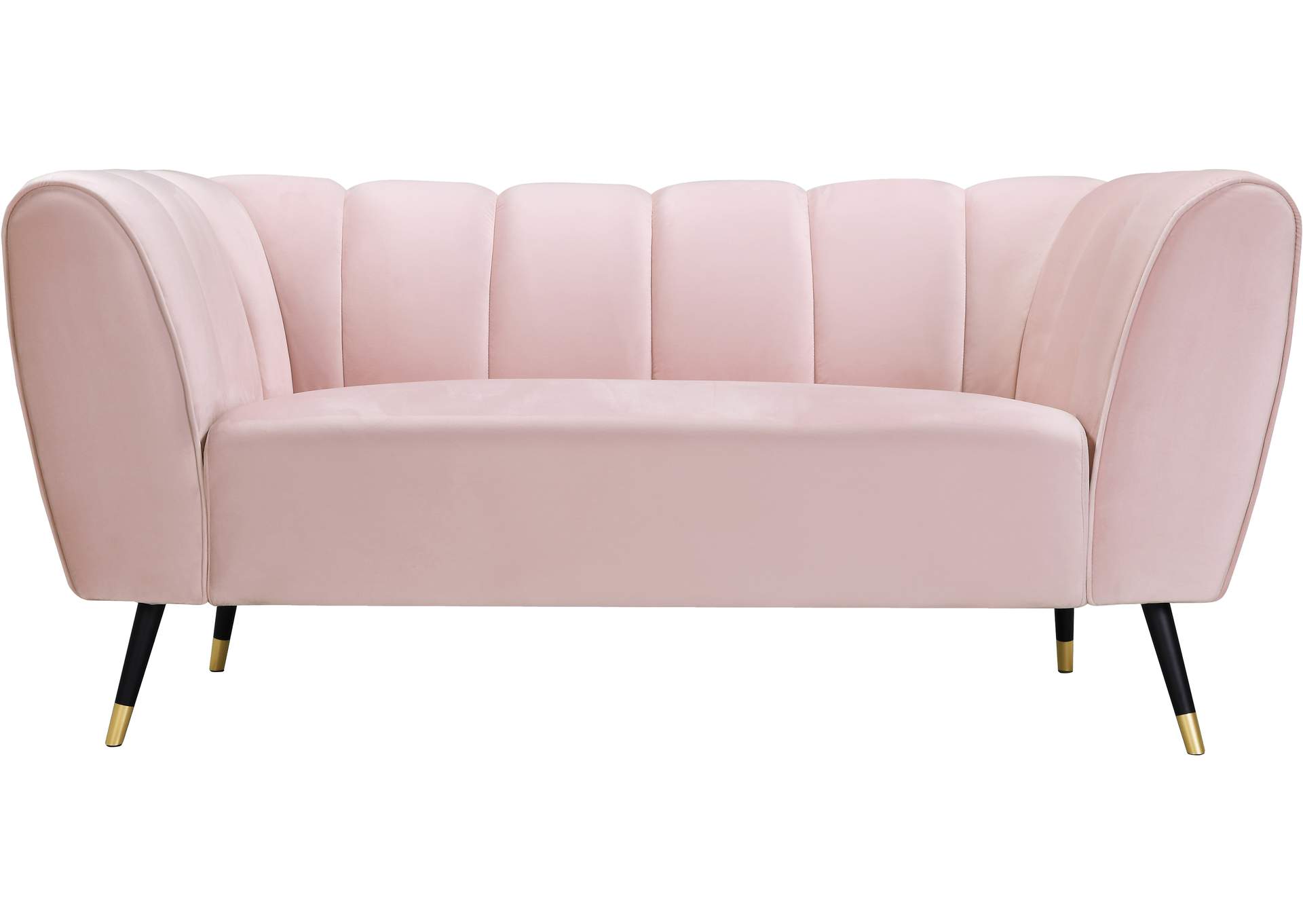 Beaumont Pink Velvet Loveseat,Meridian Furniture