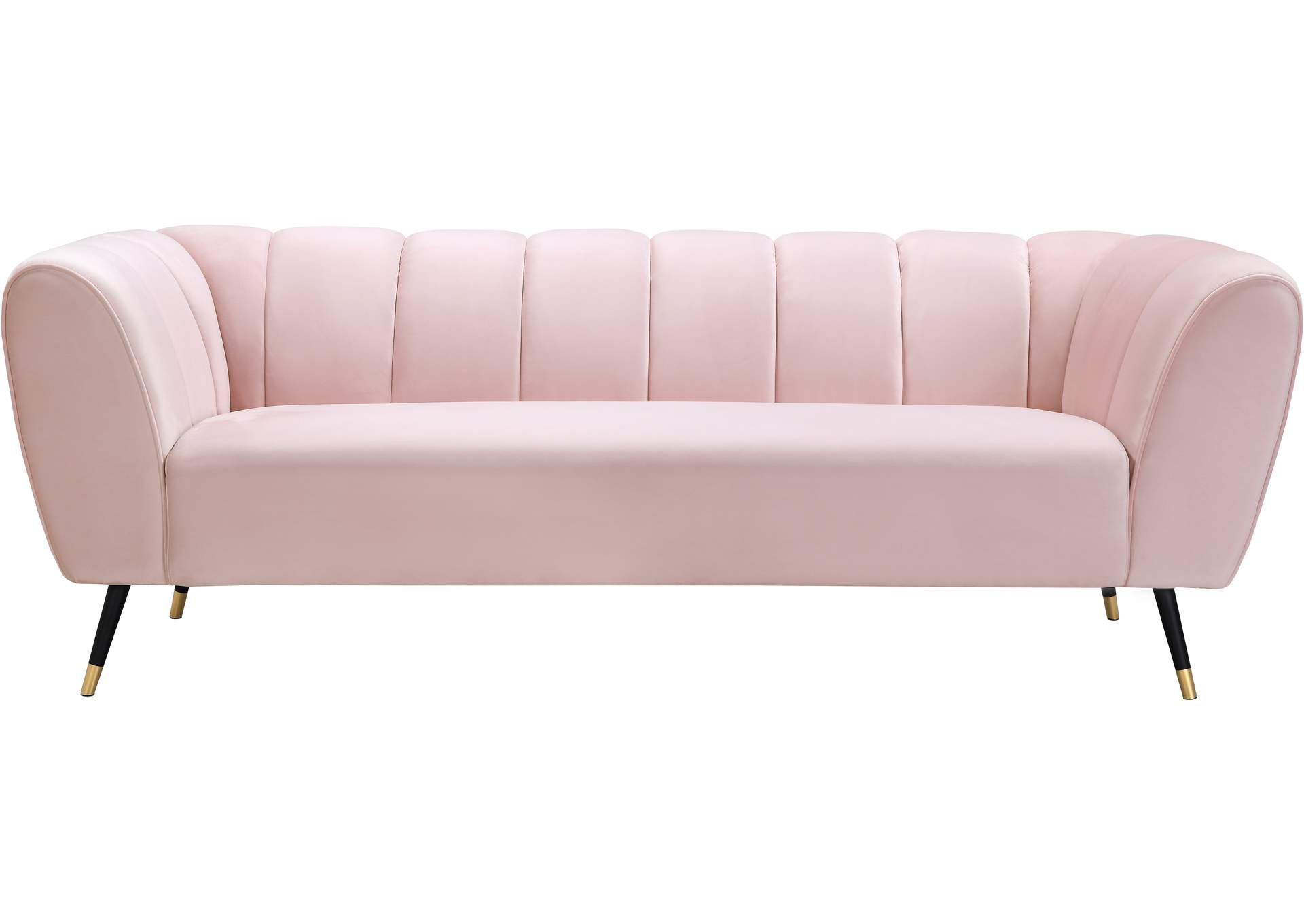 Beaumont Pink Velvet Sofa,Meridian Furniture