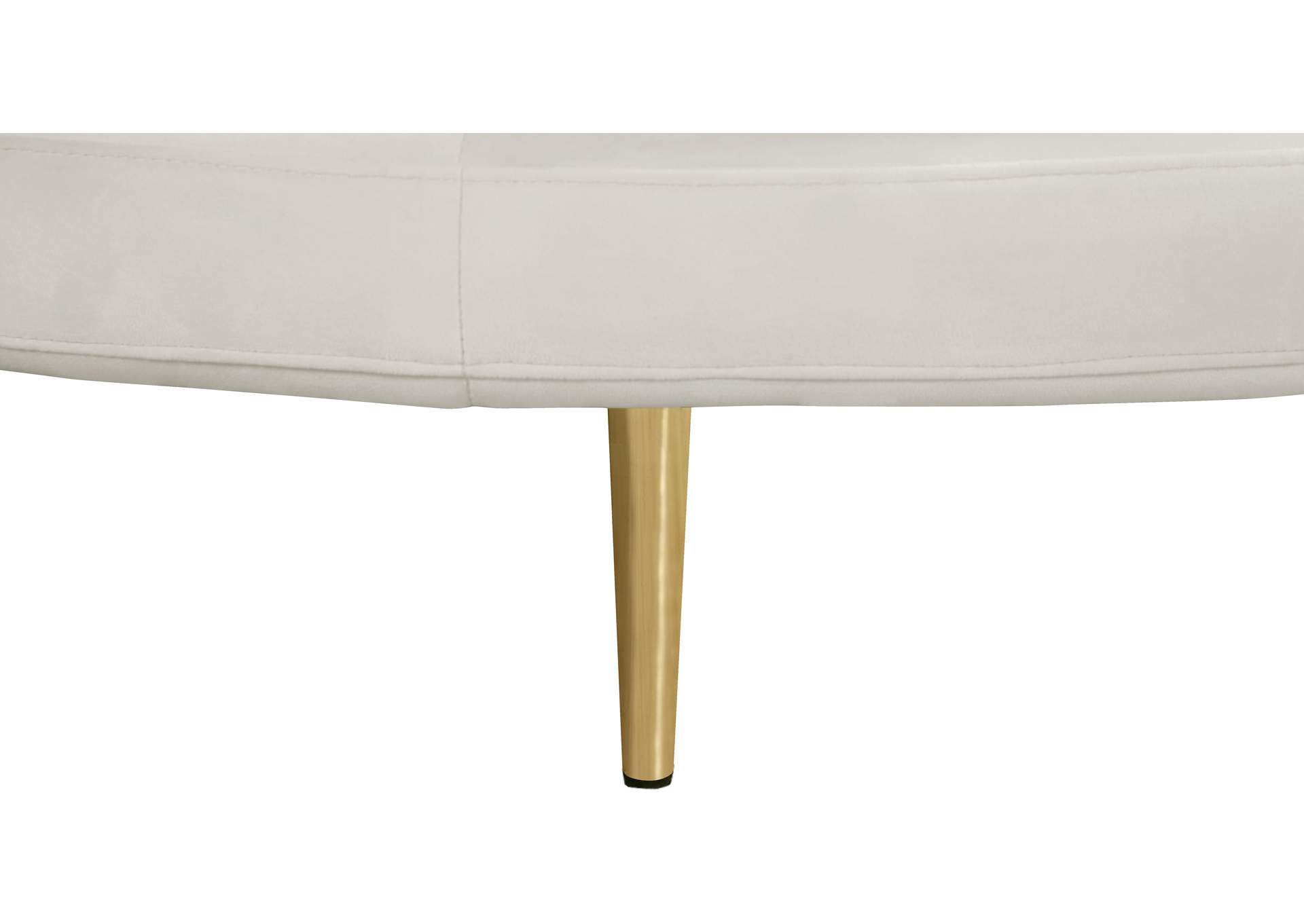 Circlet Cream Velvet Round Sofa Settee,Meridian Furniture