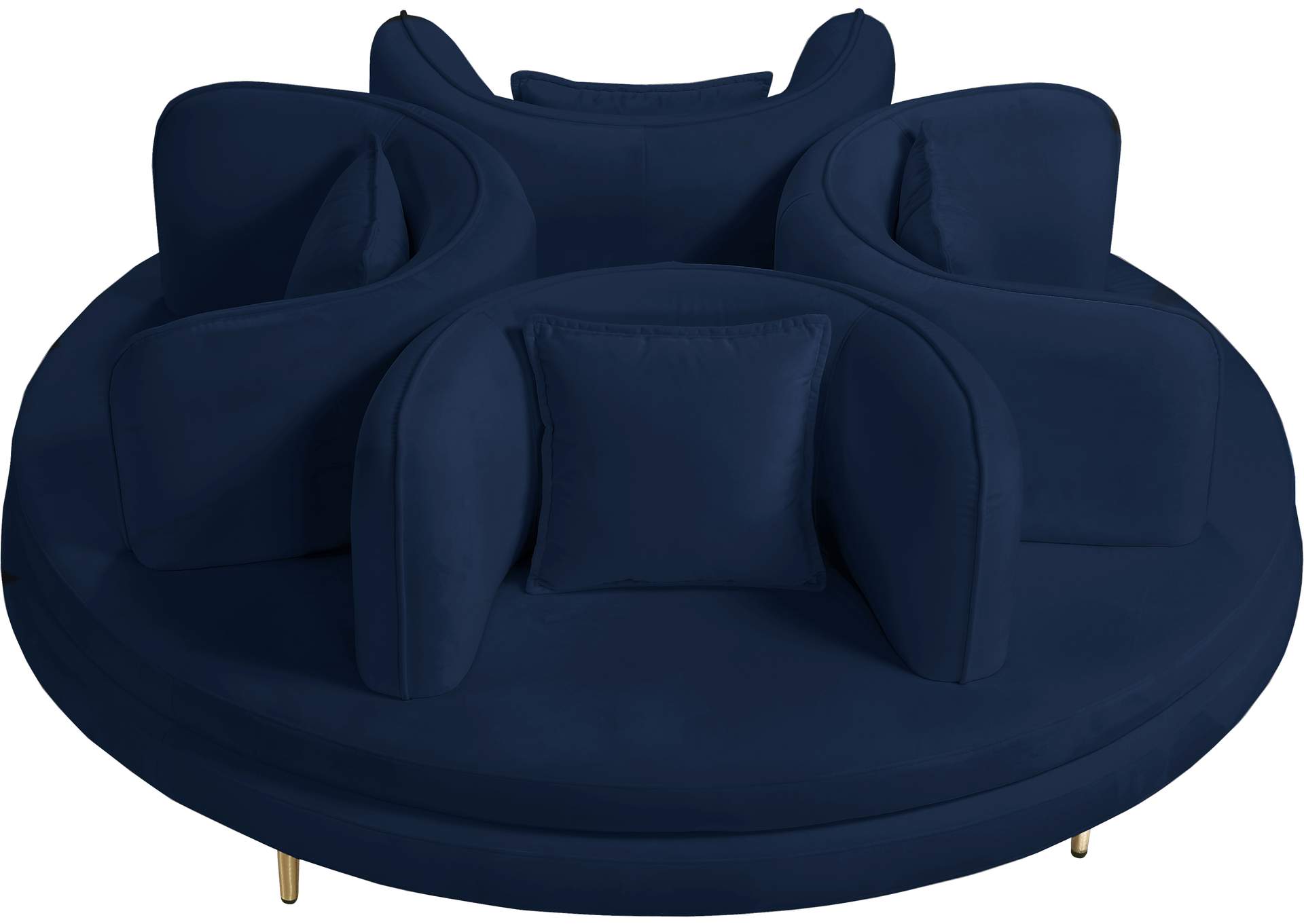 Circlet Navy Velvet Round Sofa Settee,Meridian Furniture