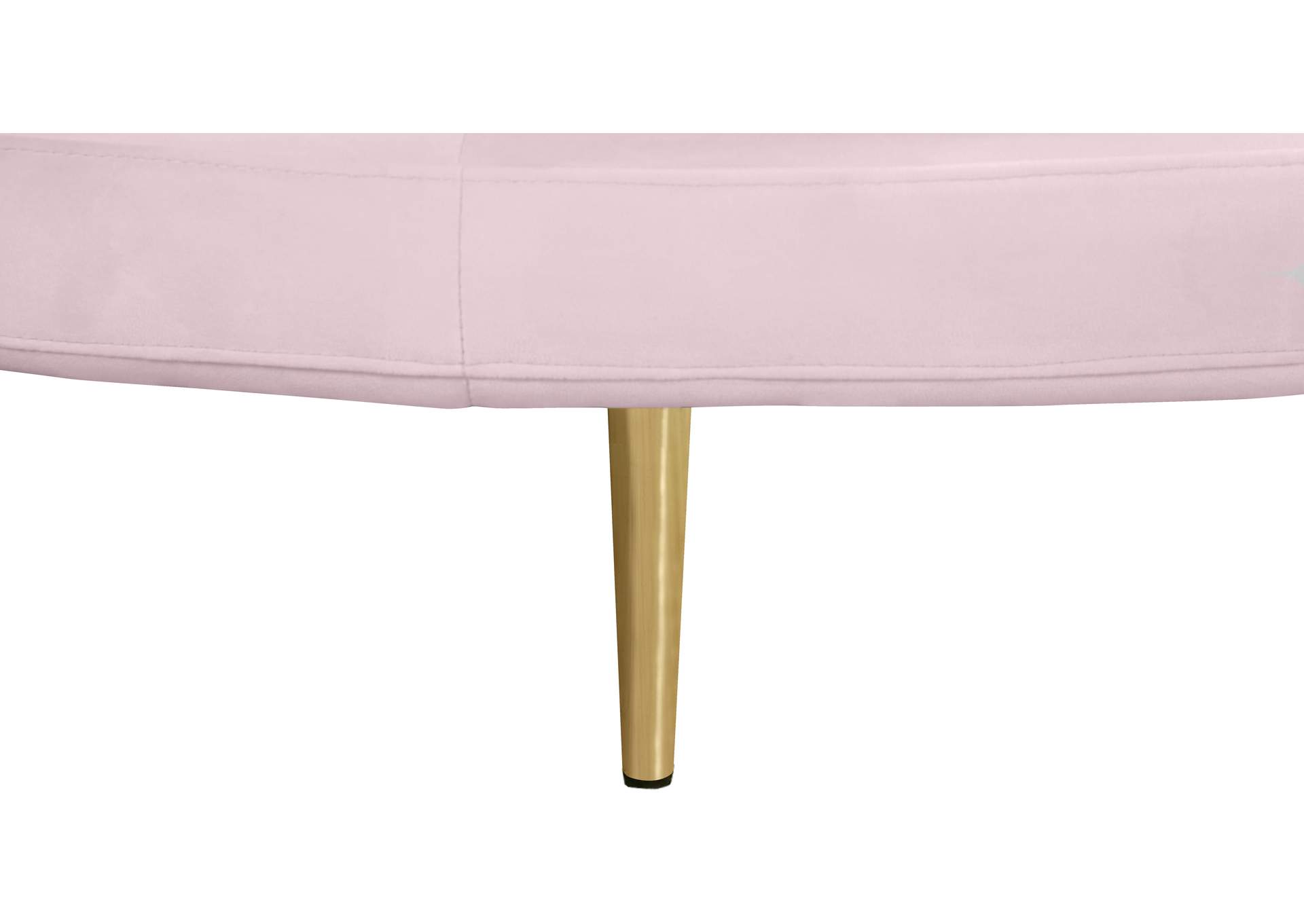 Circlet Pink Velvet Round Sofa Settee,Meridian Furniture