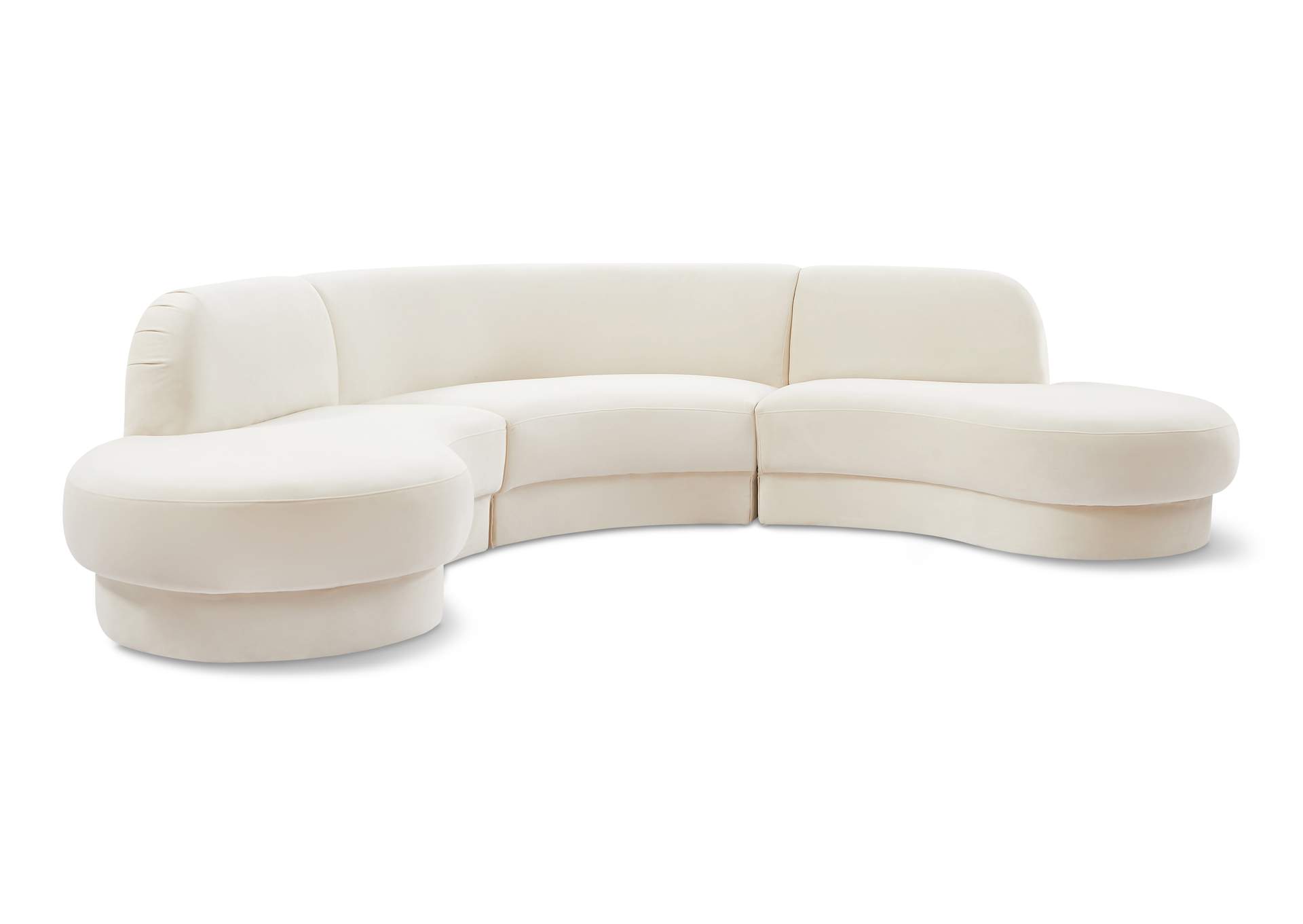 Rosa Cream Velvet 3 Piece Sectional (3 Boxes),Meridian Furniture