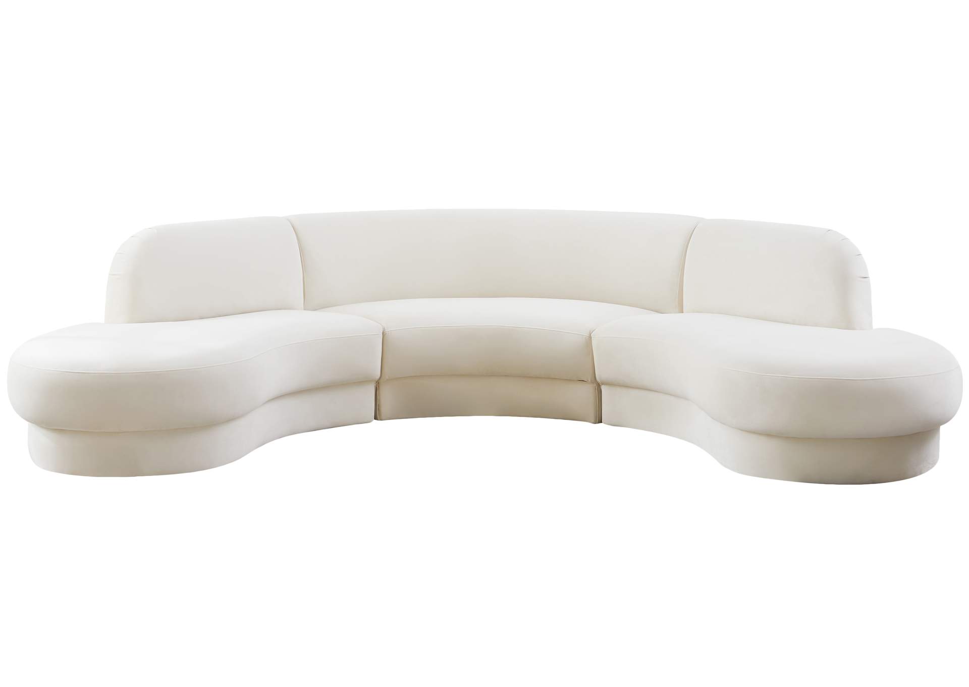 Rosa Cream Velvet 3 Piece Sectional (3 Boxes),Meridian Furniture