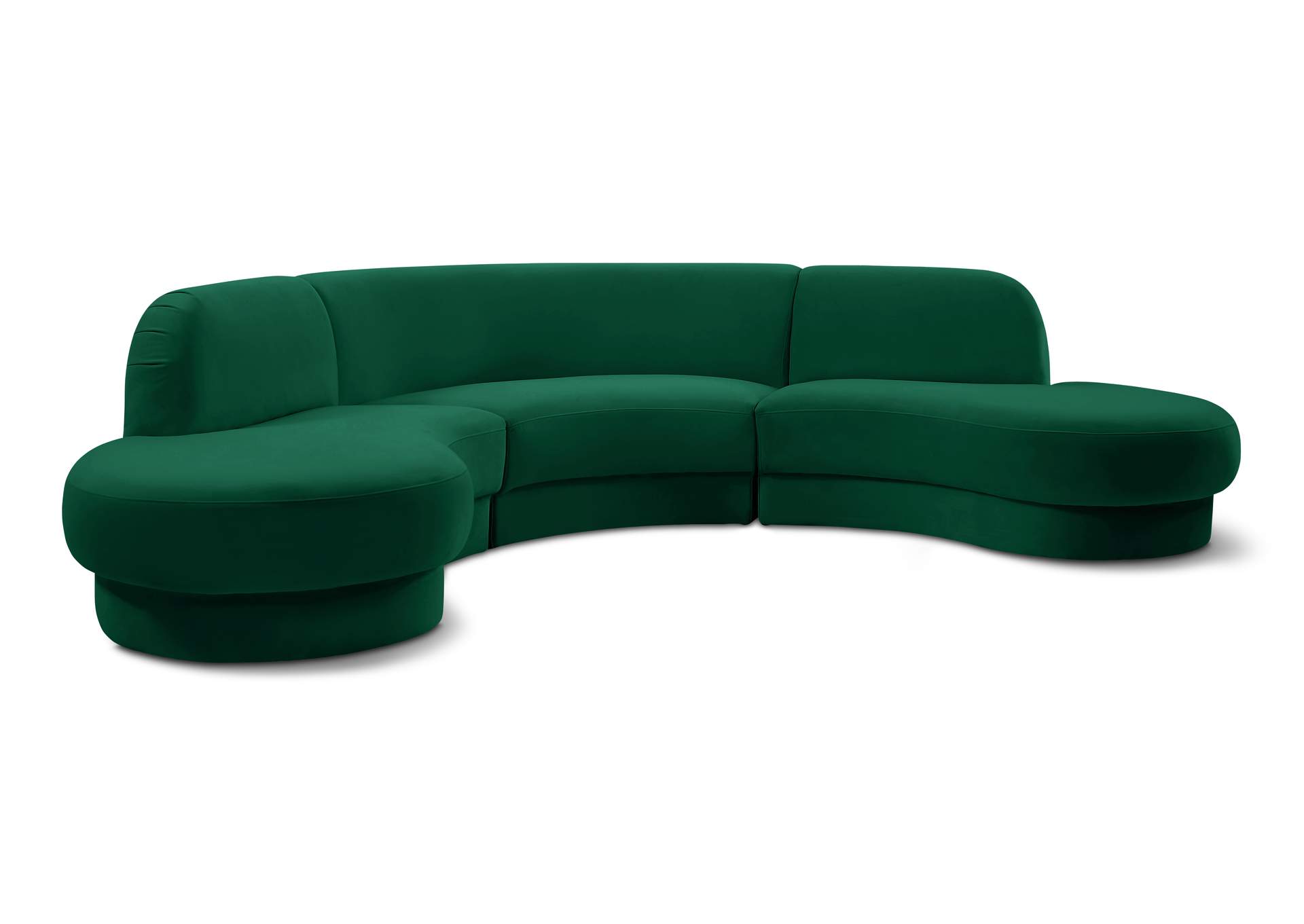 Rosa Green Velvet 3 Piece Sectional (3 Boxes),Meridian Furniture