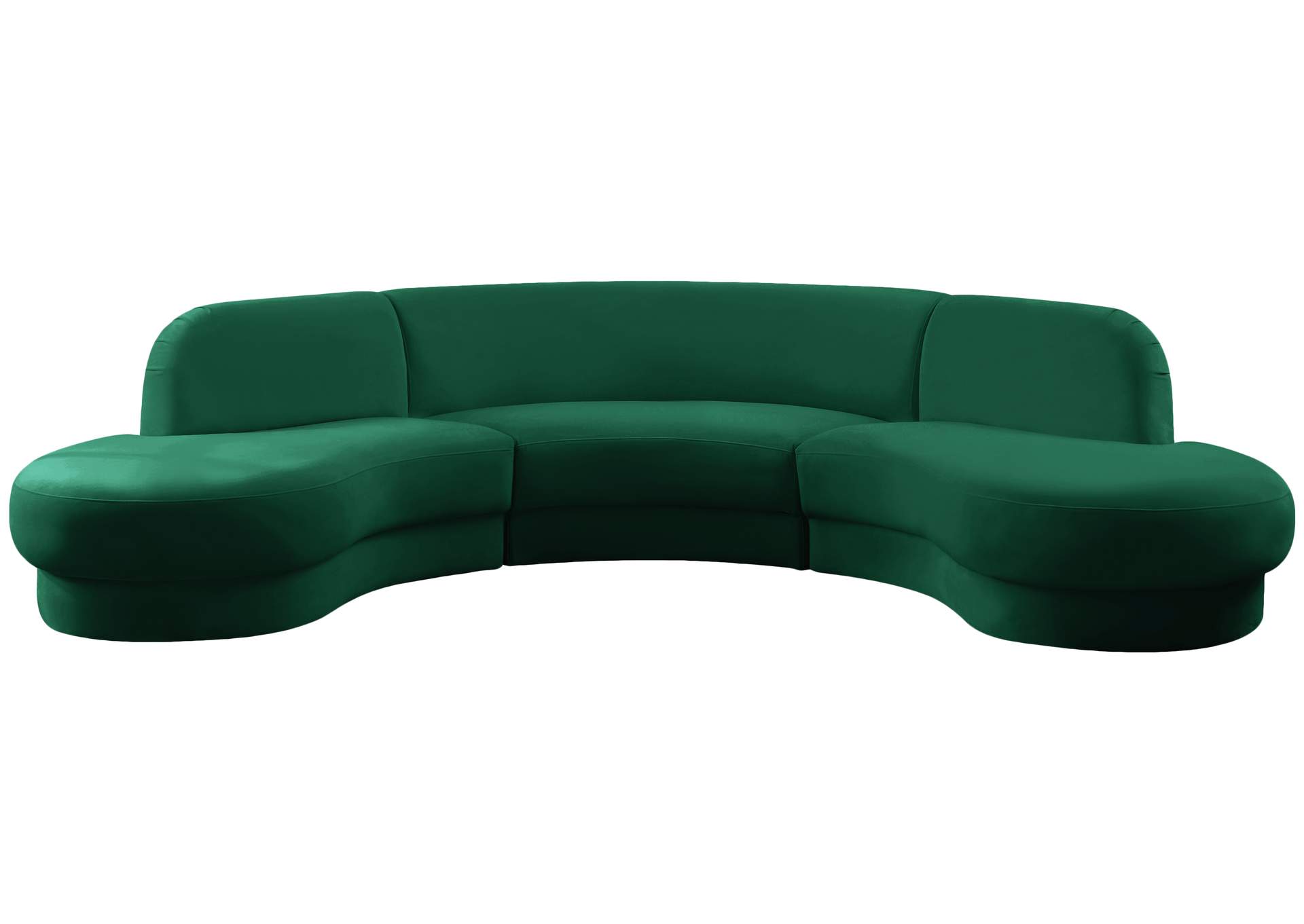 Rosa Green Velvet 3 Piece Sectional (3 Boxes),Meridian Furniture