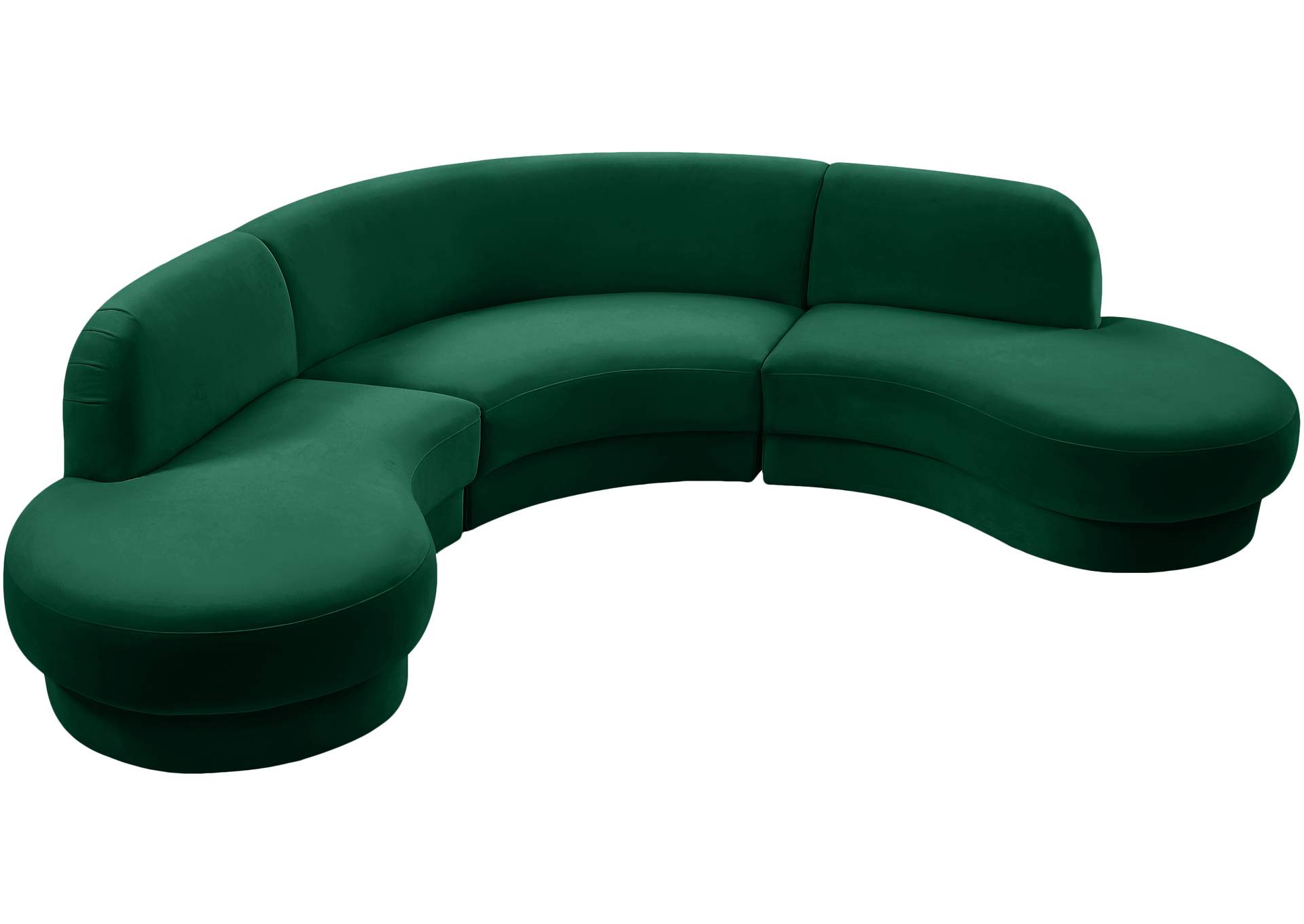 Rosa Green Velvet 3 Piece Sectional (3 Boxes),Meridian Furniture