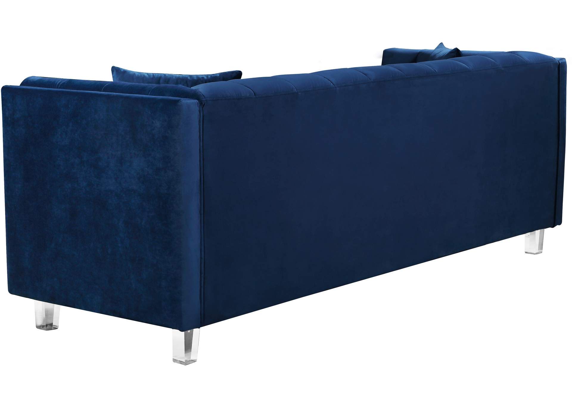 Mariel Navy Velvet Loveseat,Meridian Furniture