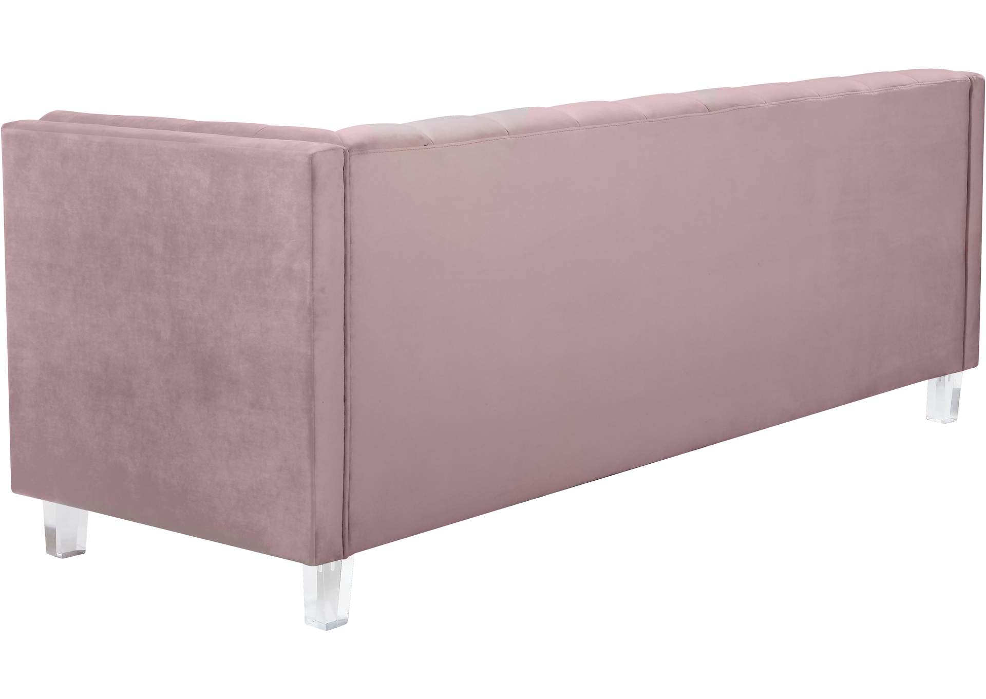 Mariel Pink Velvet Loveseat,Meridian Furniture