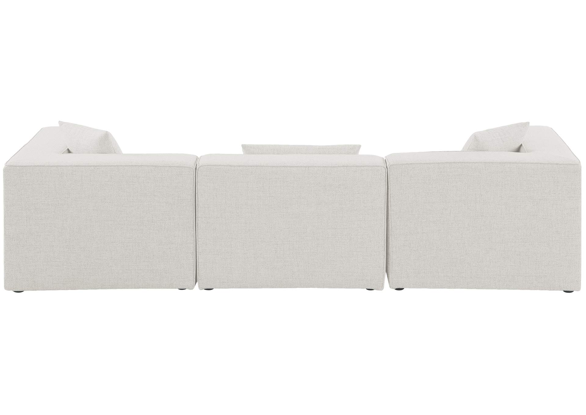 Cube Cream Durable Linen Textured Modular Sofa,Meridian Furniture