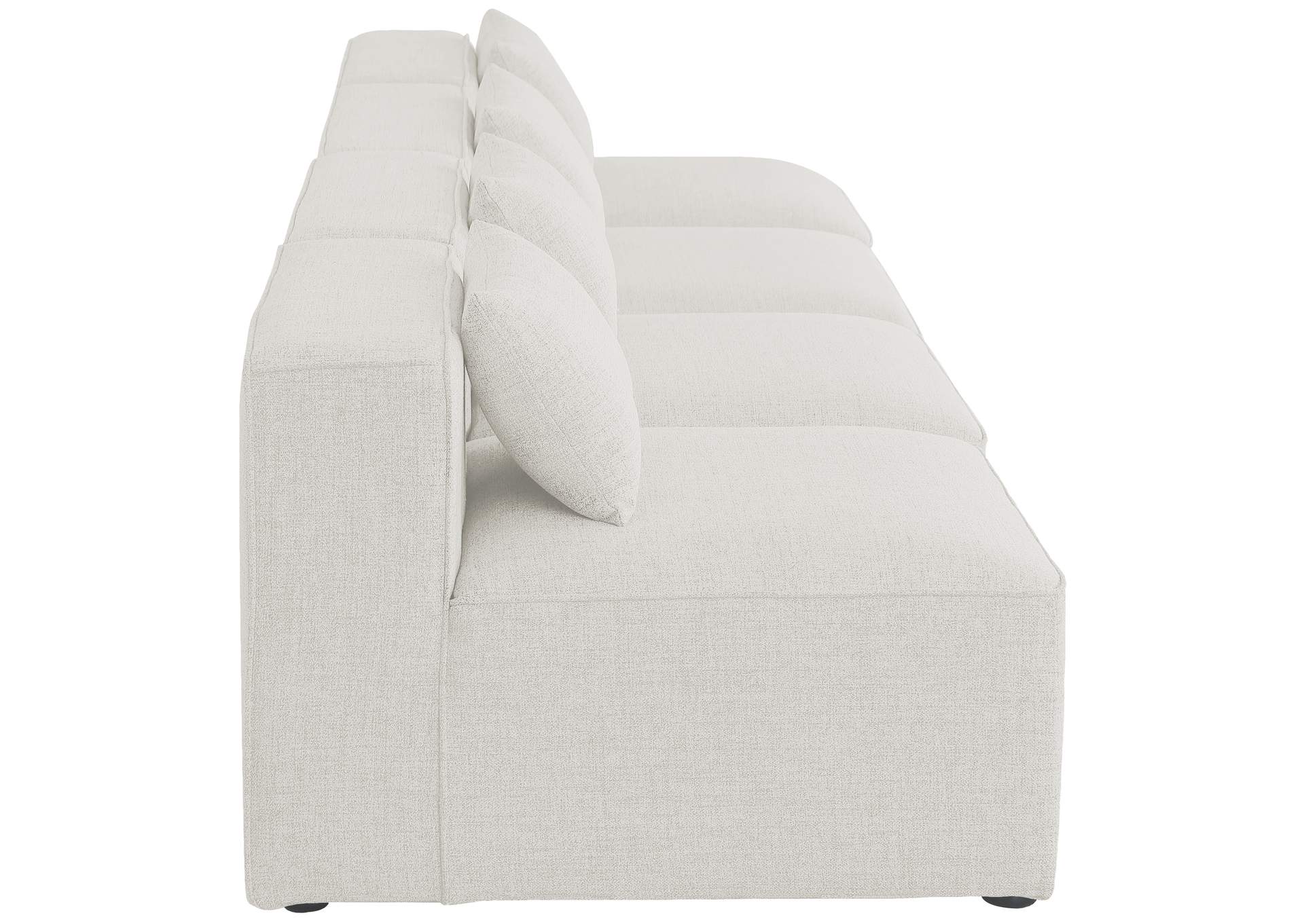 Cube Cream Durable Linen Textured Modular Sofa,Meridian Furniture