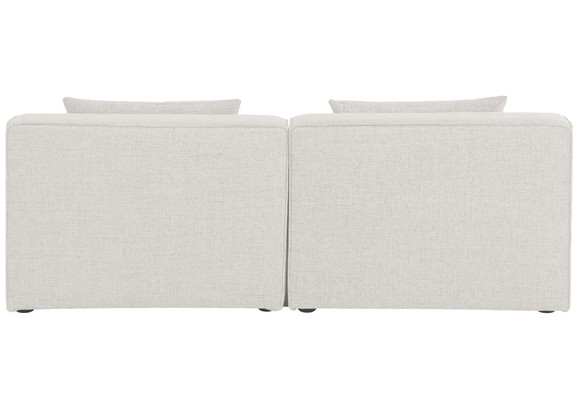 Cube Cream Durable Linen Textured Modular Sofa,Meridian Furniture