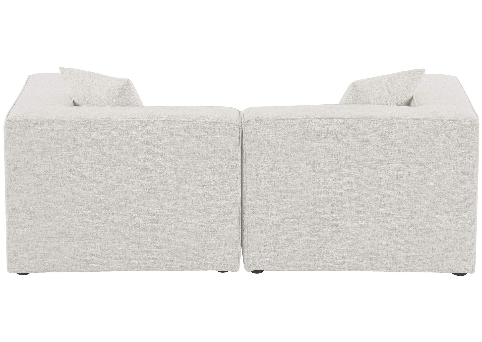 Cube Cream Durable Linen Textured Modular Sofa,Meridian Furniture