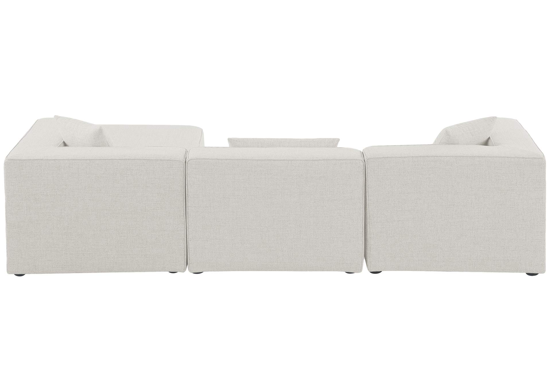 Cube Cream Durable Linen Textured Modular Sectional,Meridian Furniture