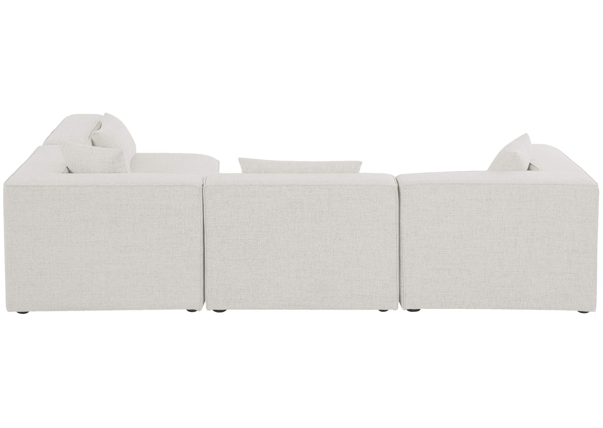 Cube Cream Durable Linen Textured Modular Sectional,Meridian Furniture